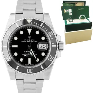 MINT 2018 Rolex Submariner Date 40mm Stainless Black Ceramic Watch 116610 LN B P