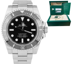 MINT 2019 Rolex Submariner No-Date Stainless Steel 40mm Black Watch 114060 B P
