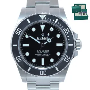 MINT 2021 PAPERS Rolex Submariner 41mm Black Ceramic 124060LN Watch Box