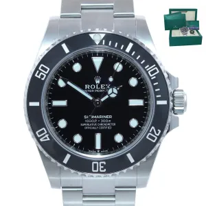 MINT 2021 PAPERS Rolex Submariner 41mm Black Ceramic 124060LN Watch Box