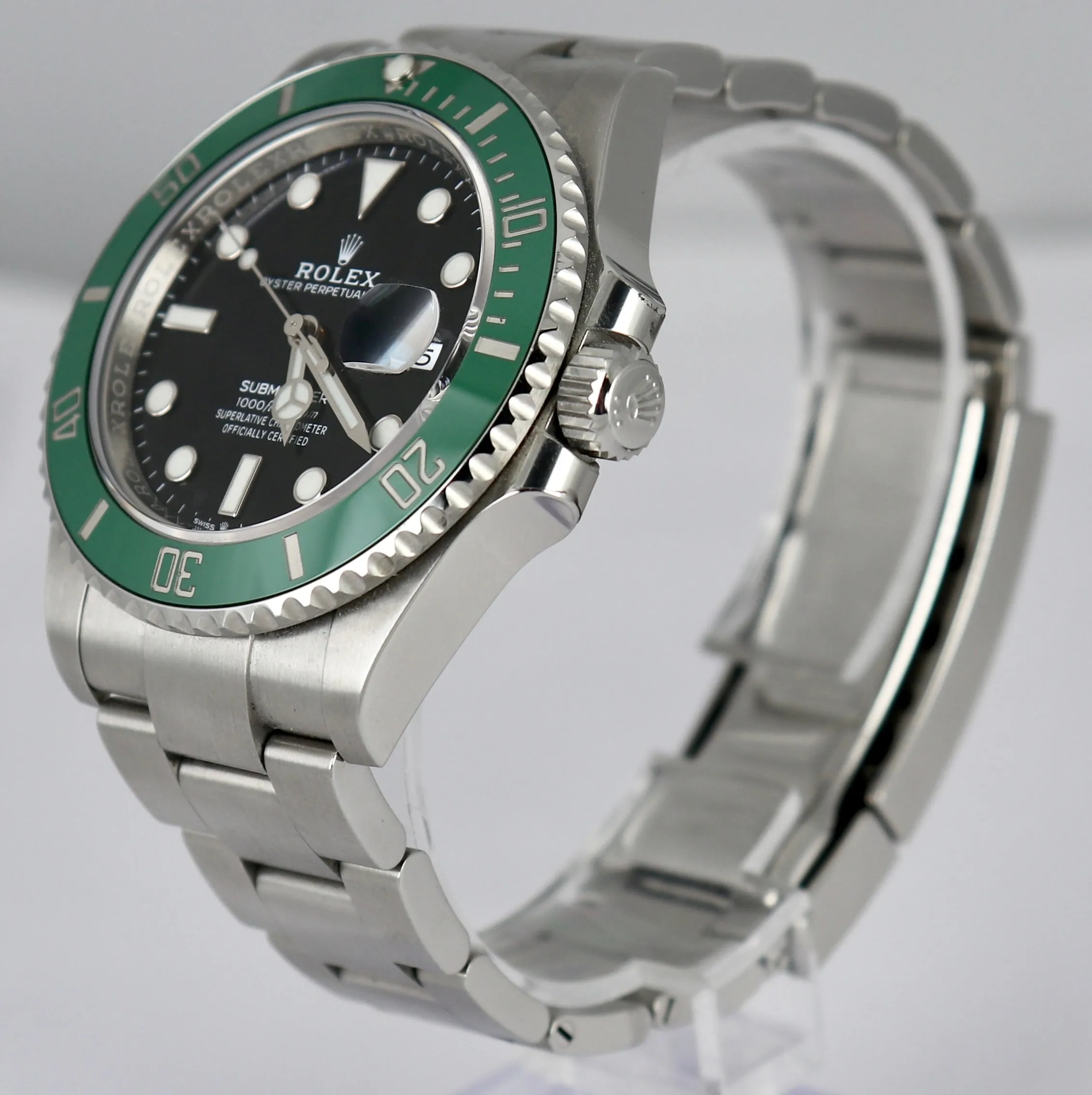 MINT 2021 Rolex Submariner 41mm GREEN KERMIT 126610 LV Ceramic Steel B P Watch