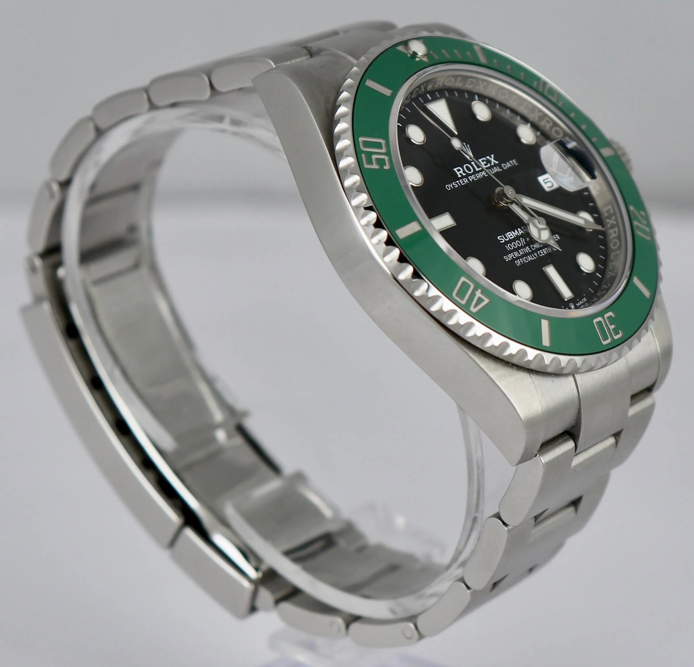 MINT 2021 Rolex Submariner 41mm GREEN KERMIT 126610 LV Ceramic Steel B P Watch