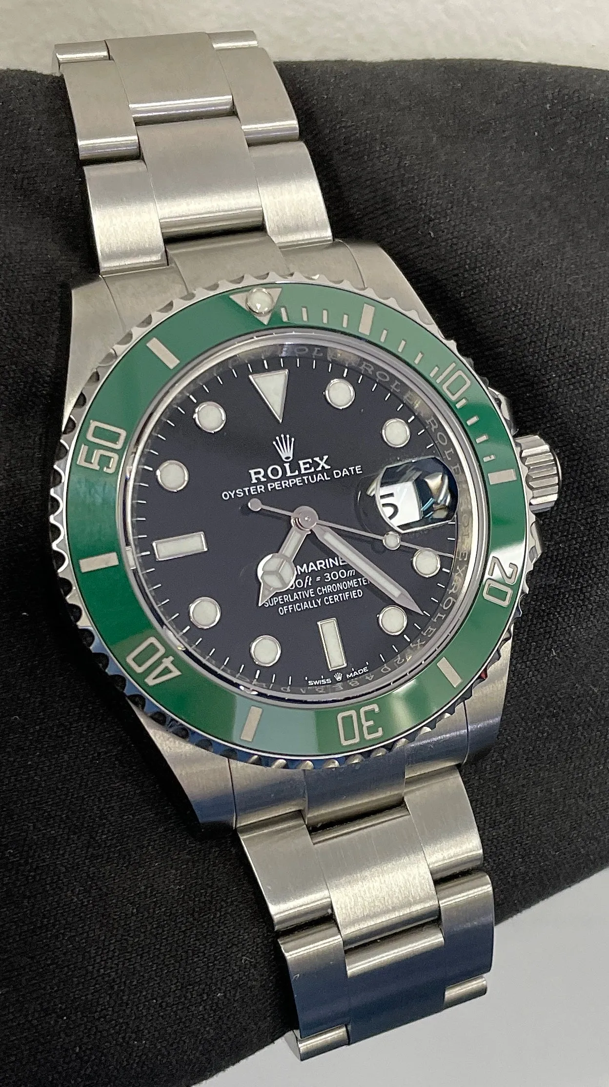 MINT 2021 Rolex Submariner 41mm GREEN KERMIT 126610 LV Ceramic Steel B P Watch