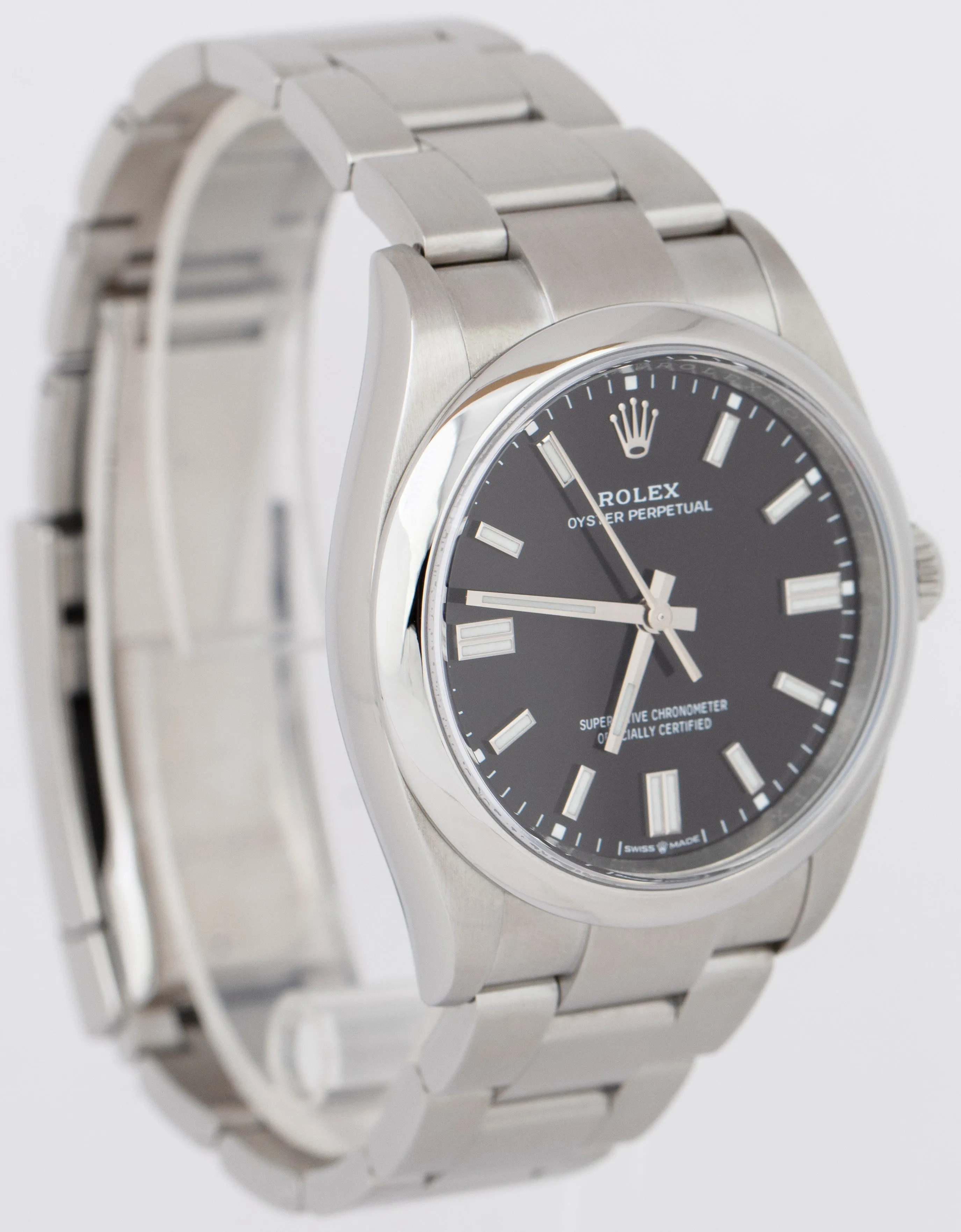 MINT 2022 Rolex Oyster Perpetual Black 36mm Steel Automatic Watch 126000 B P