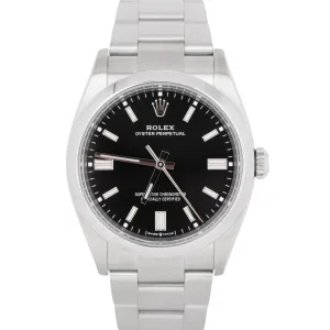 MINT 2022 Rolex Oyster Perpetual Black 36mm Steel Automatic Watch 126000 B P