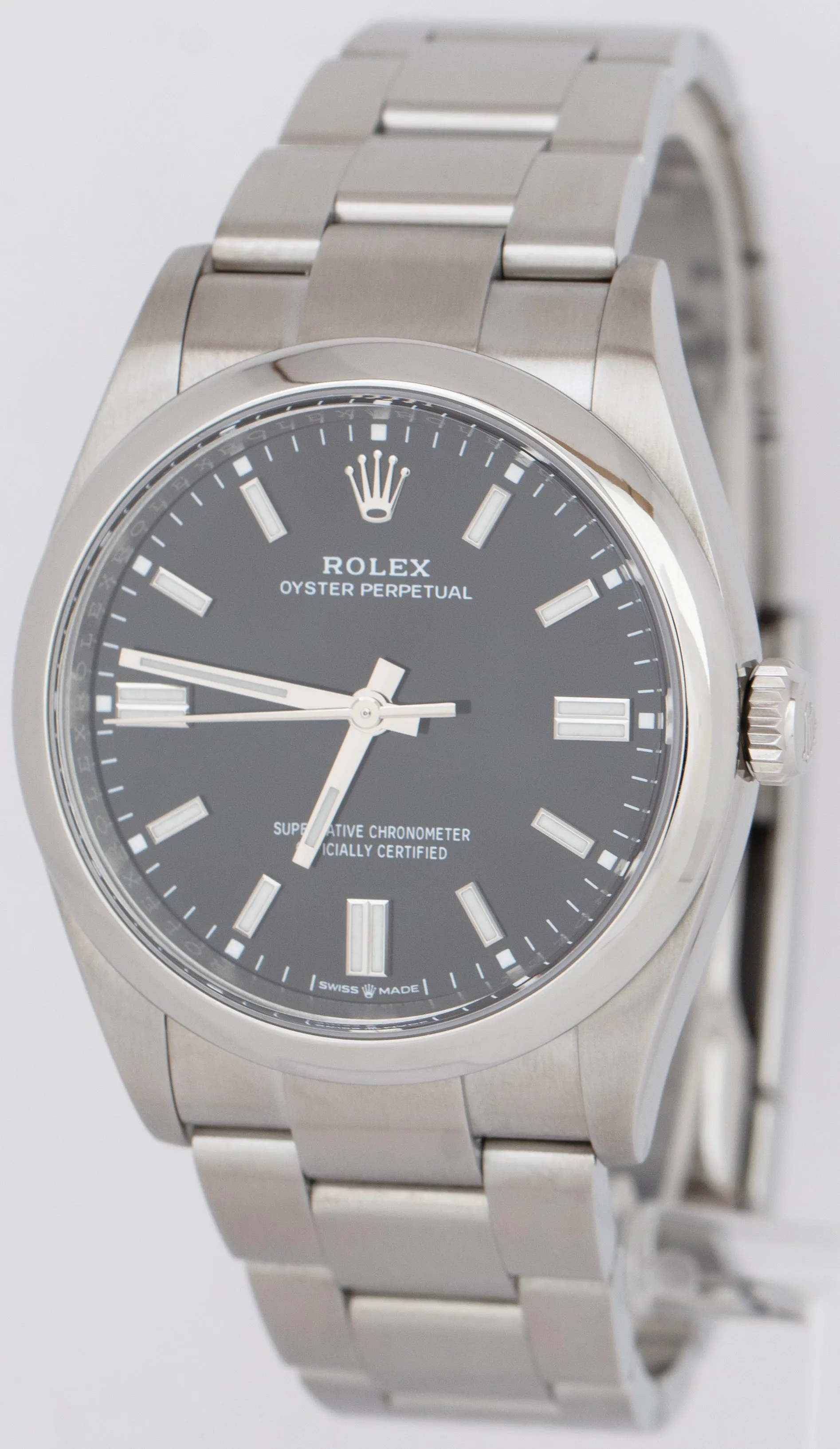 MINT 2022 Rolex Oyster Perpetual Black 36mm Steel Automatic Watch 126000 B P