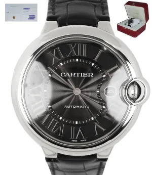 MINT Cartier Ballon Bleu 42mm Stainless Black Automatic Watch 3765 WSBB0003
