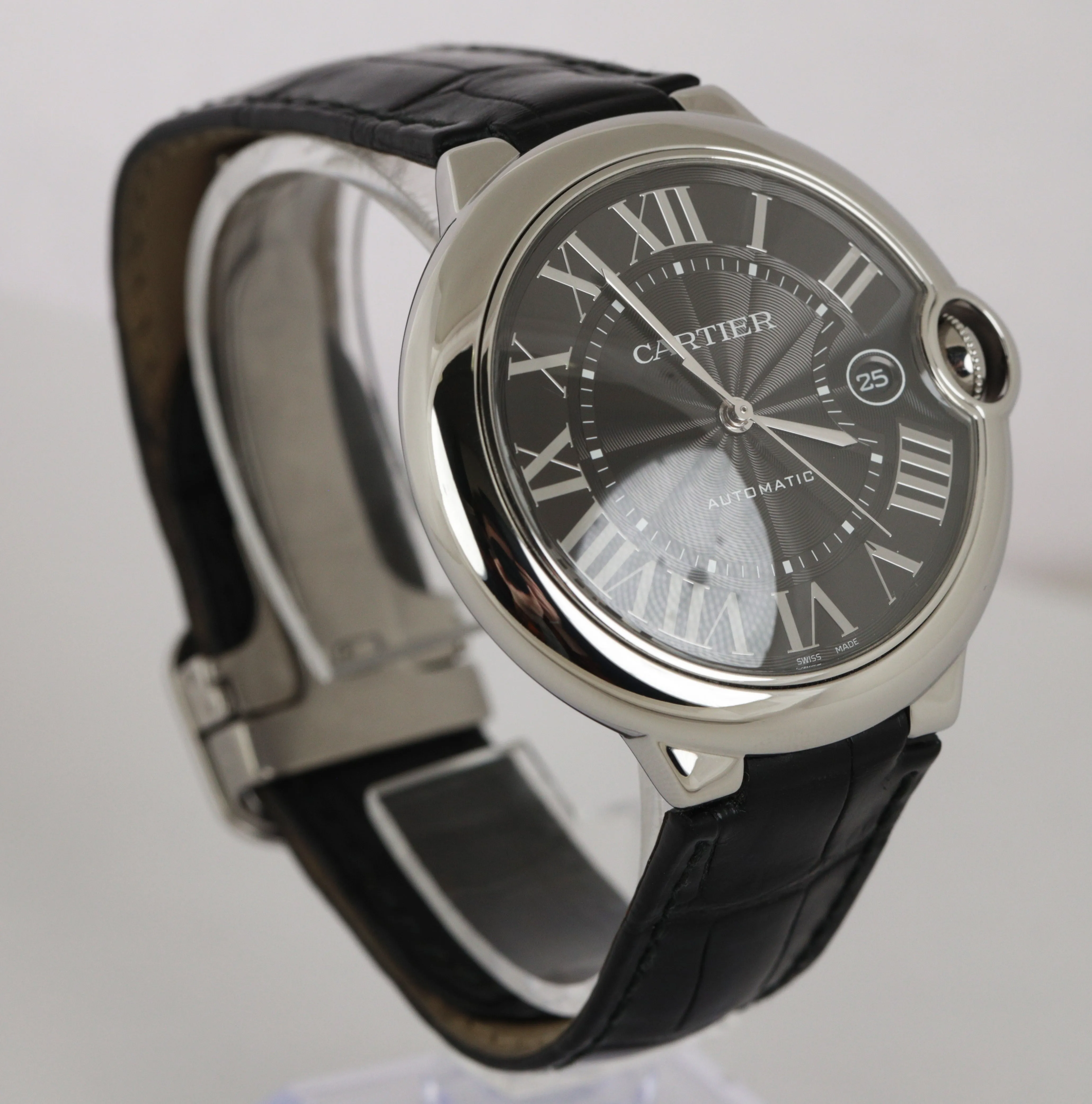 MINT Cartier Ballon Bleu 42mm Stainless Black Automatic Watch 3765 WSBB0003