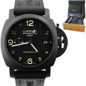 MINT Panerai Luminor 1950 GMT Black Ceramic Titanium 44mm Watch PAM00441 B P