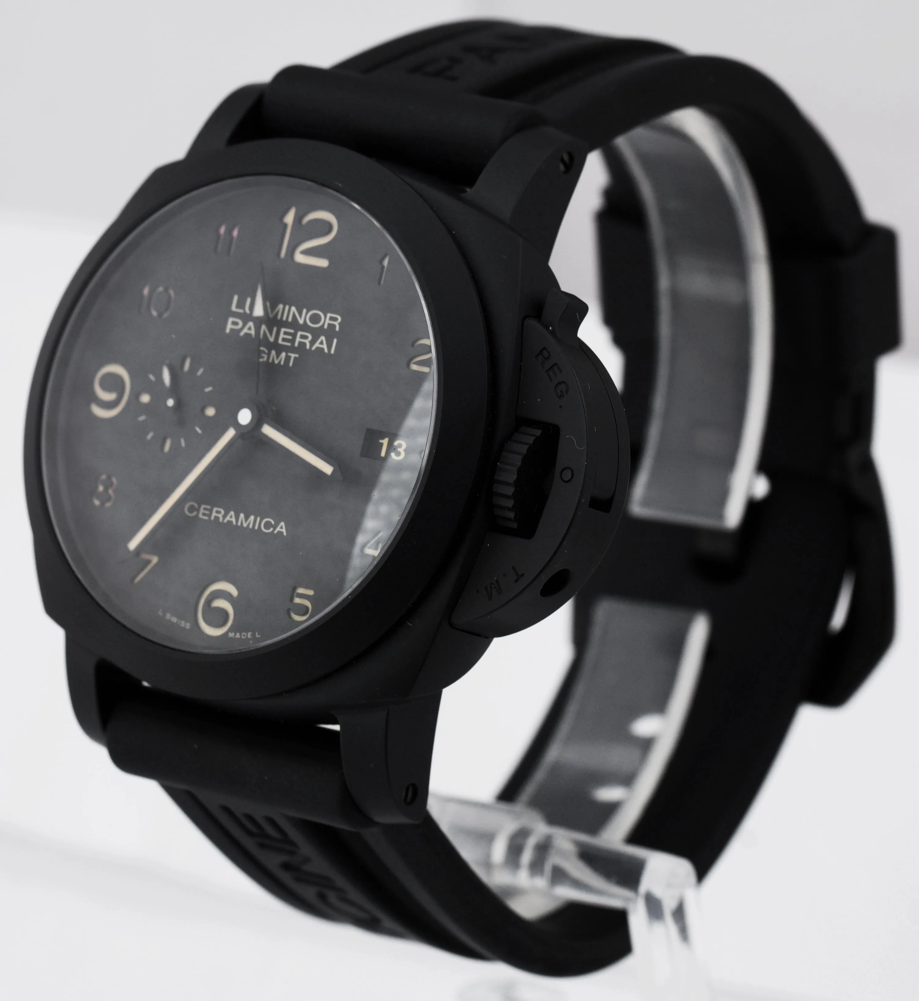 MINT Panerai Luminor 1950 GMT Black Ceramic Titanium 44mm Watch PAM00441 B P
