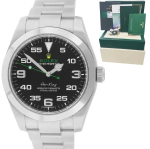 MINT Rolex Air-King 40mm Green Black Stainless Steel Arabic 116900 Watch B P