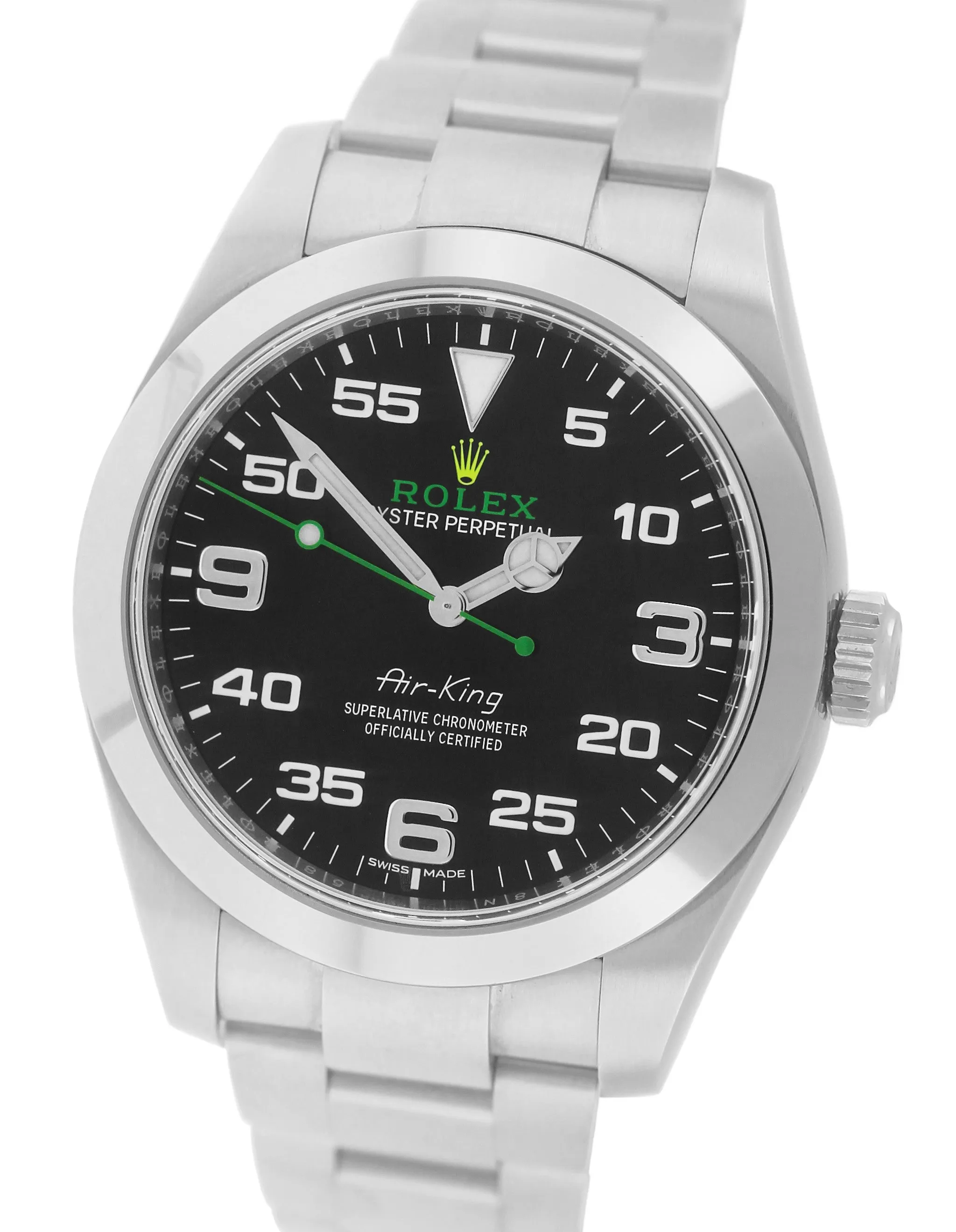 MINT Rolex Air-King 40mm Green Black Stainless Steel Arabic 116900 Watch B P