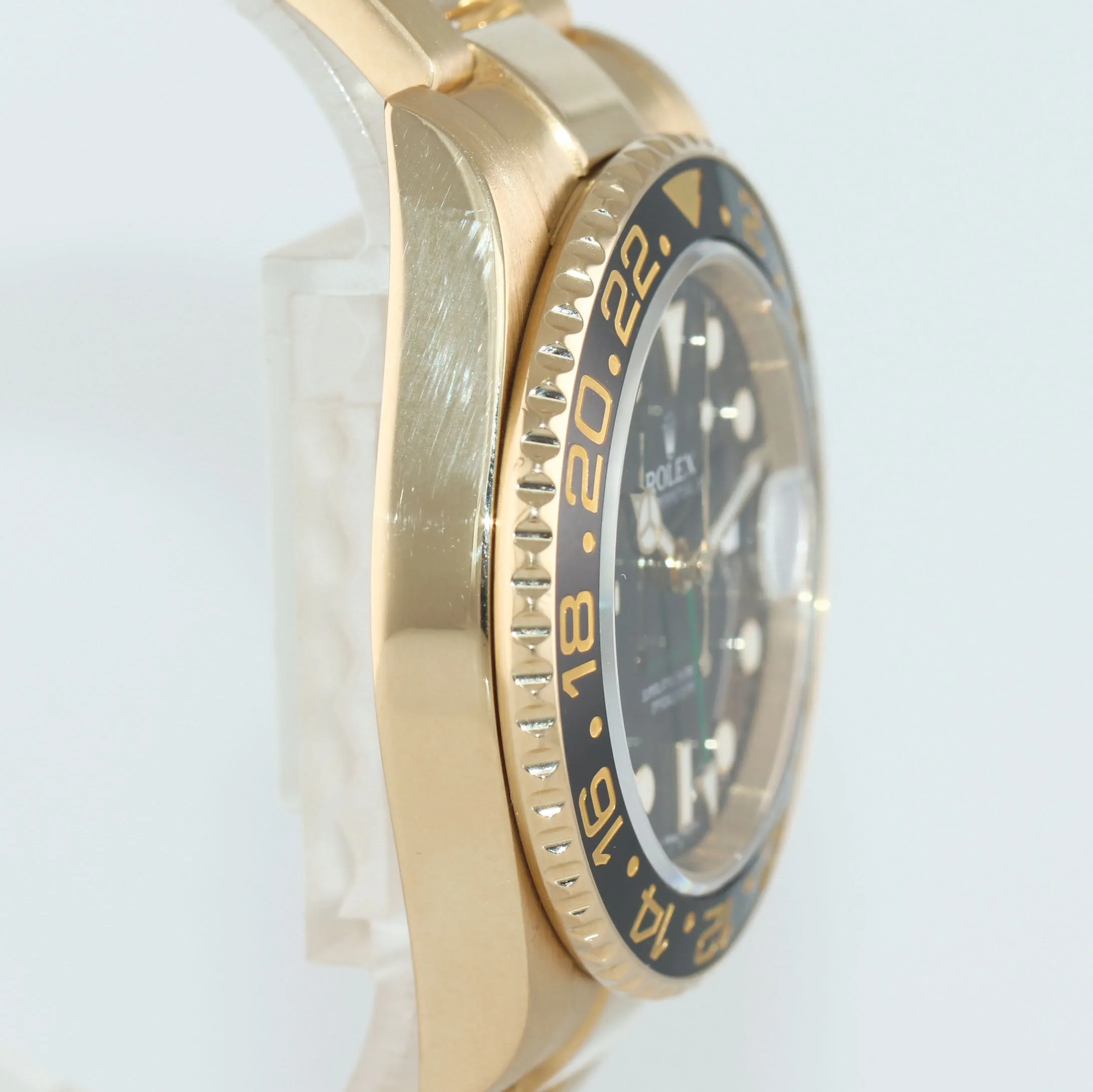 MINT Rolex GMT-Master 2 Ceramic Black 116718 18k Yellow Gold 40mm Watch Box