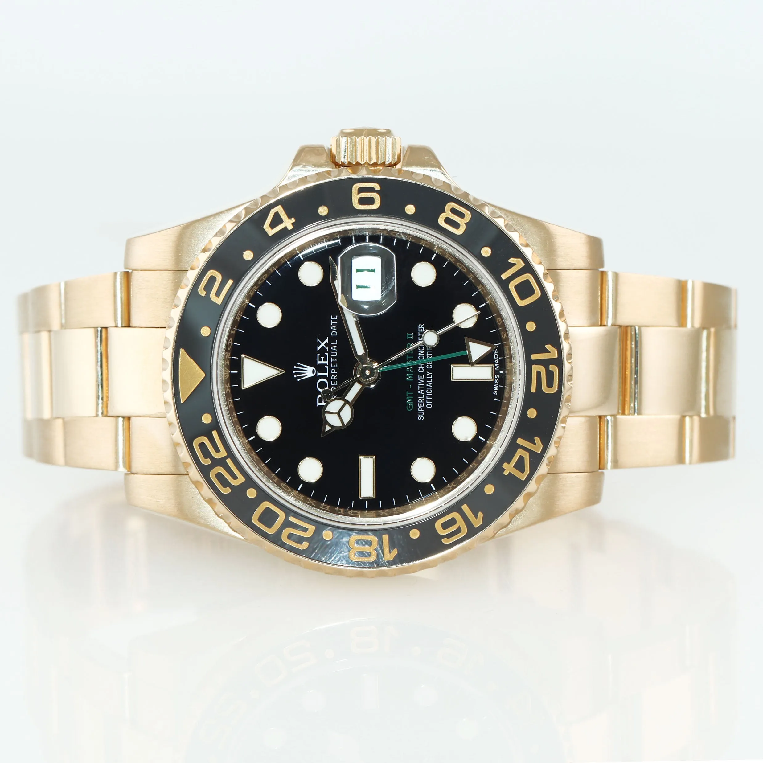MINT Rolex GMT-Master 2 Ceramic Black 116718 18k Yellow Gold 40mm Watch Box