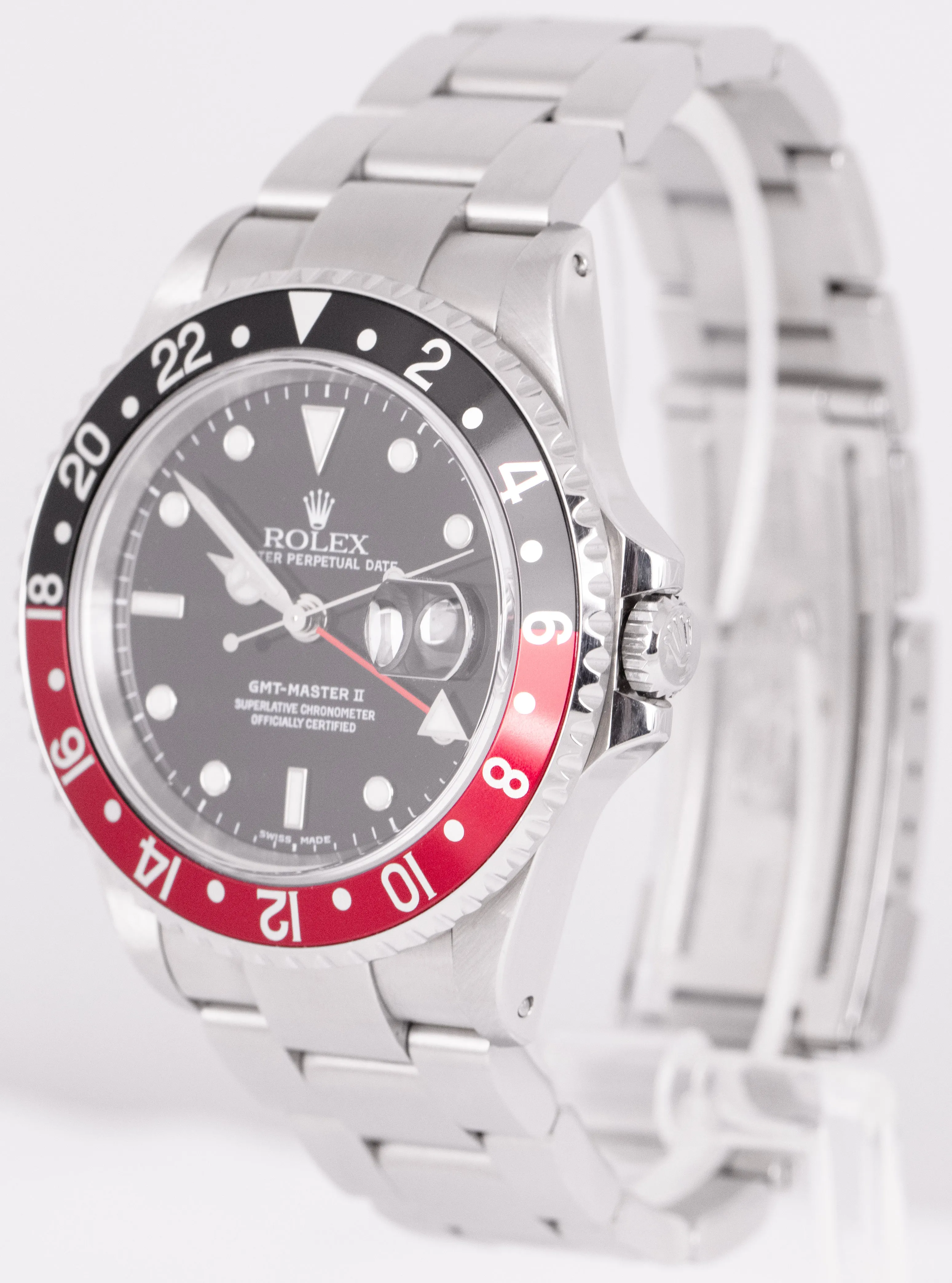 MINT Rolex GMT-Master II 40mm COKE Black Red Stainless SEL Automatic Watch 16710