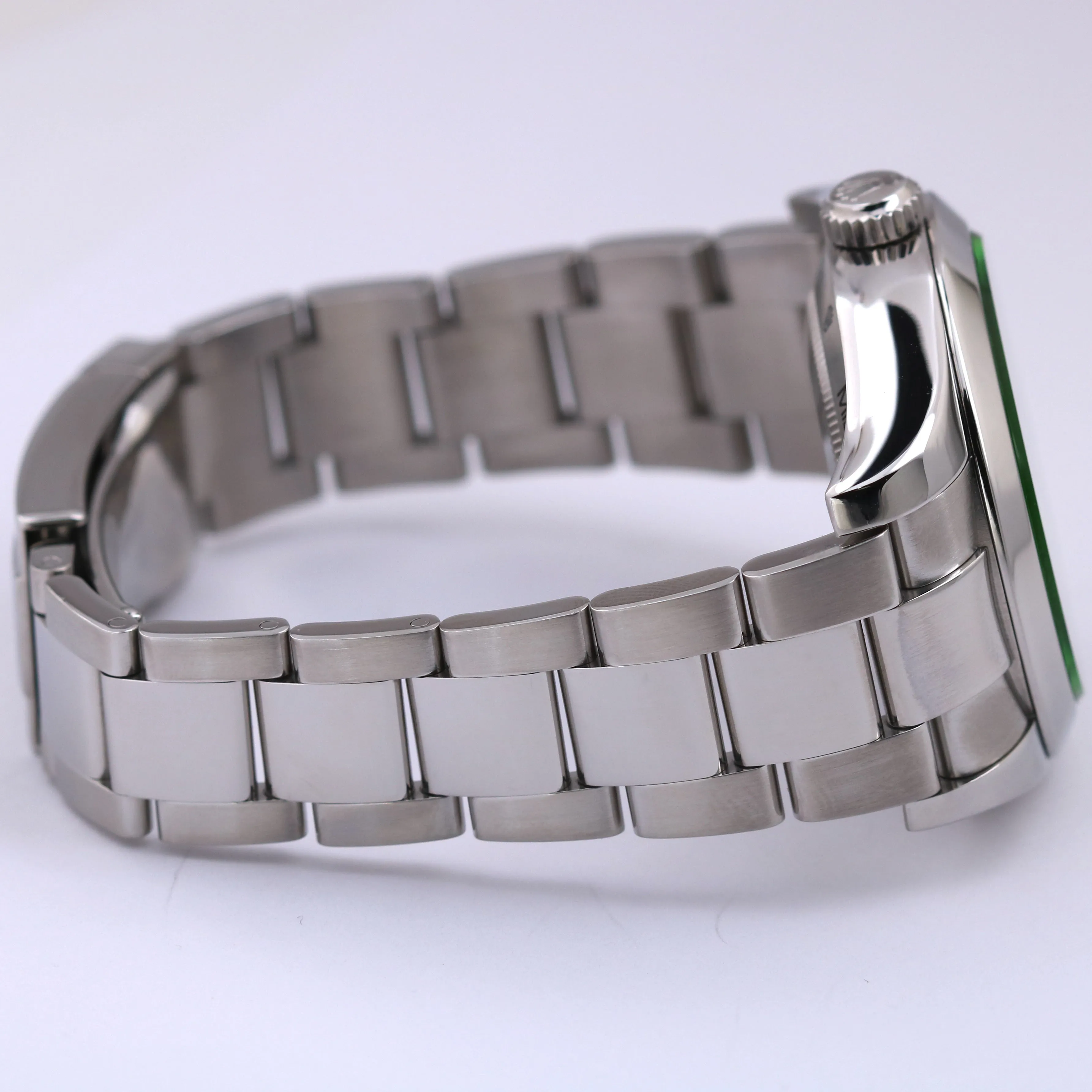 MINT Rolex Milgauss BLACK Green 40mm Stainless Steel Oyster 116400 GV Watch