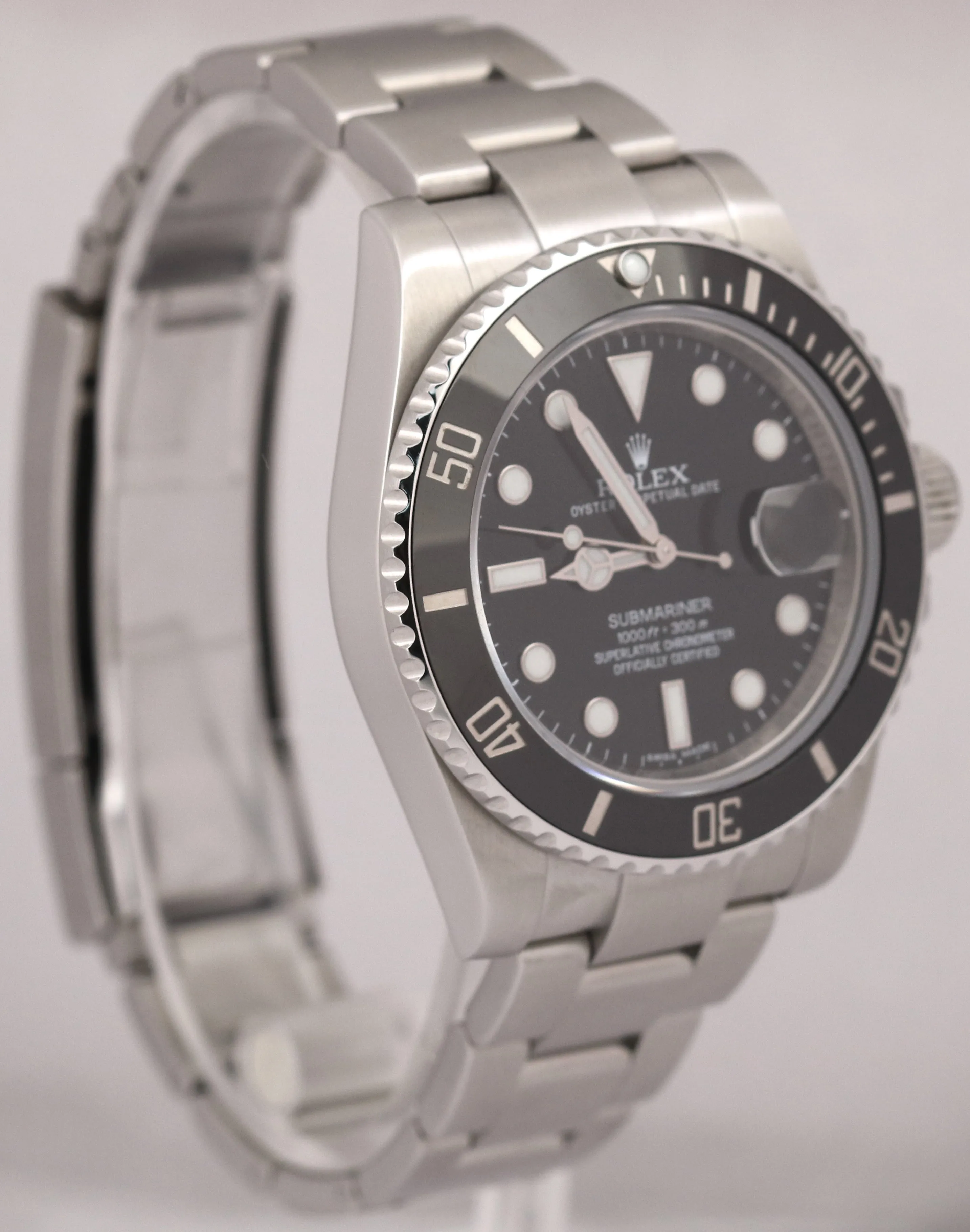 MINT Rolex Submariner Date BLACK Ceramic Stainless Steel 40mm 116610 LN Watch