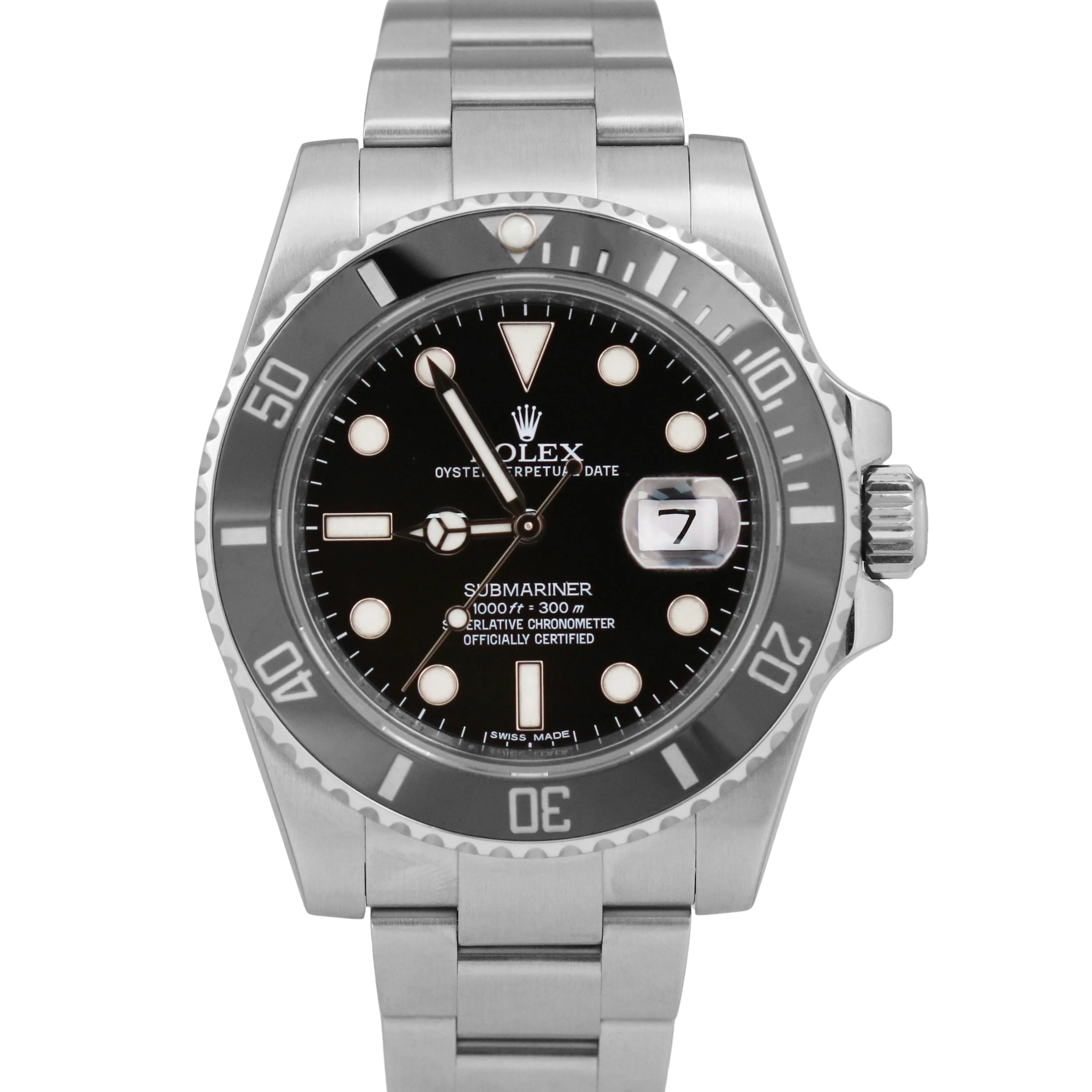 MINT Rolex Submariner Date BLACK Ceramic Stainless Steel 40mm 116610 LN Watch