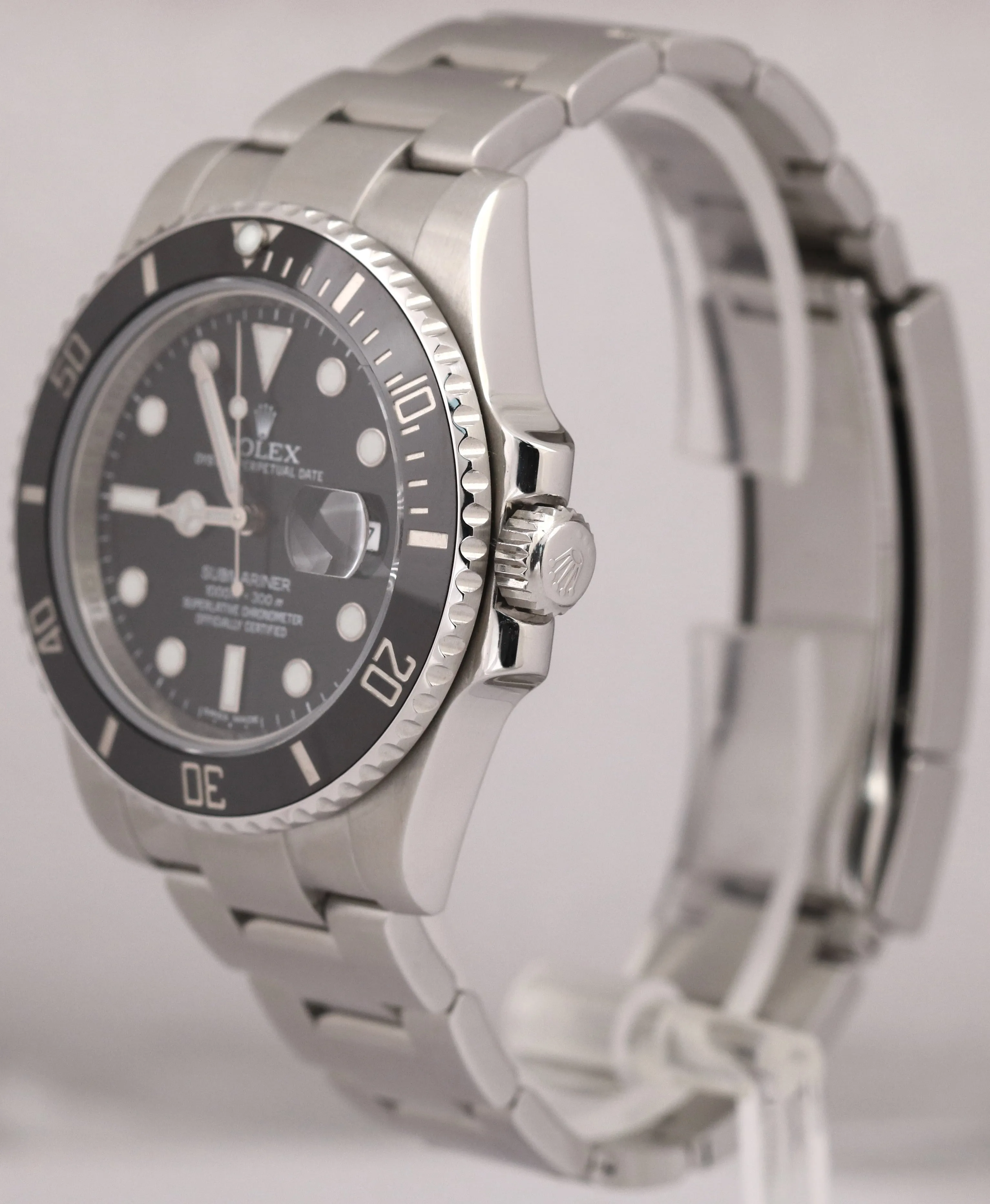 MINT Rolex Submariner Date BLACK Ceramic Stainless Steel 40mm 116610 LN Watch