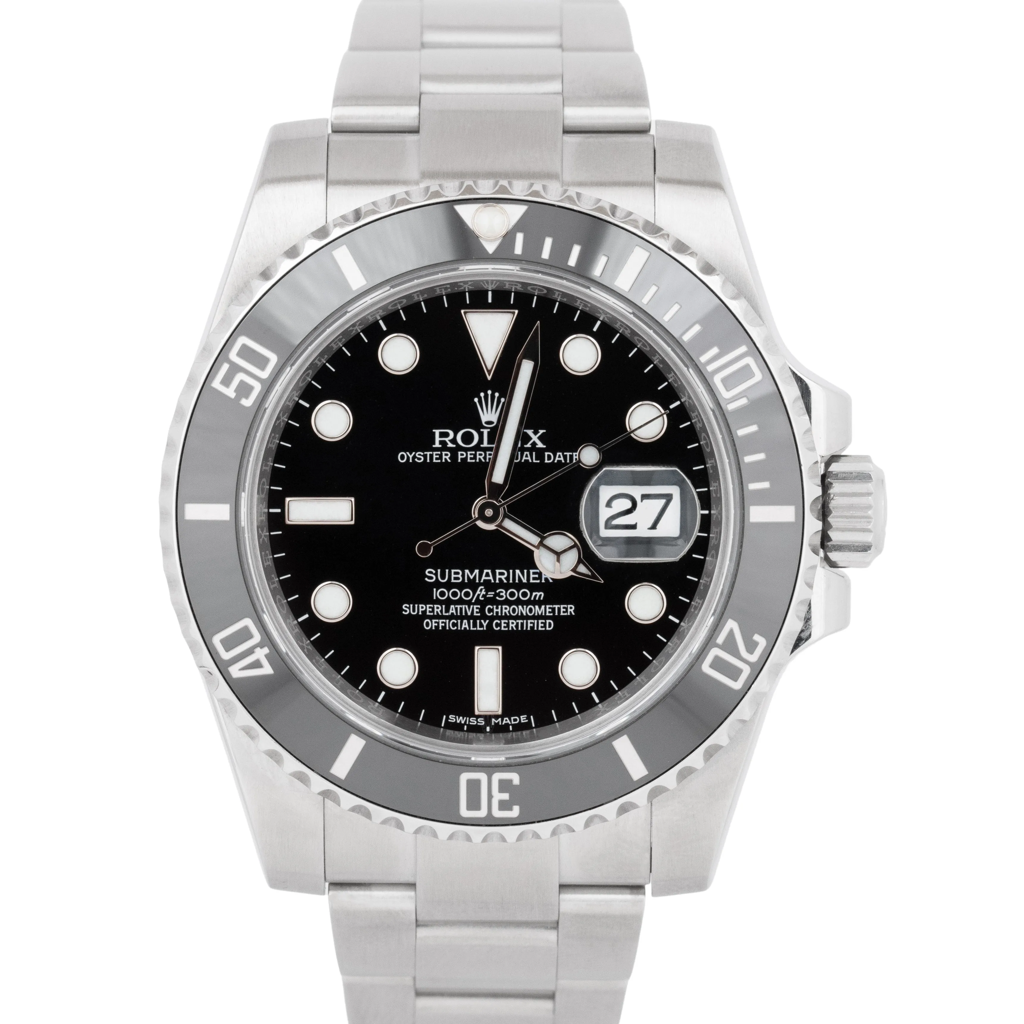 MINT Rolex Submariner Date PAPERS Stainless Ceramic 40mm Watch 116610 LN B P