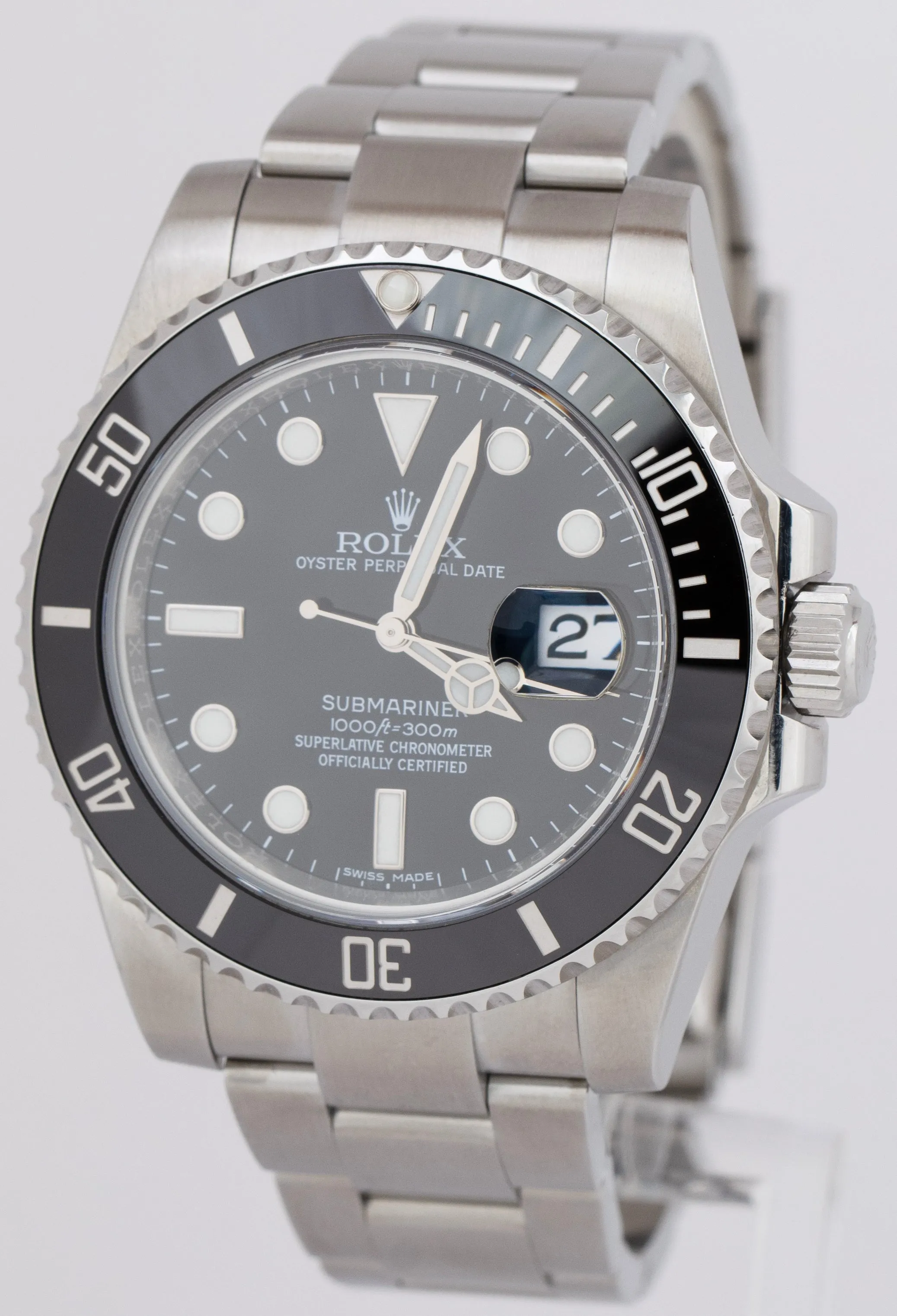 MINT Rolex Submariner Date PAPERS Stainless Ceramic 40mm Watch 116610 LN B P