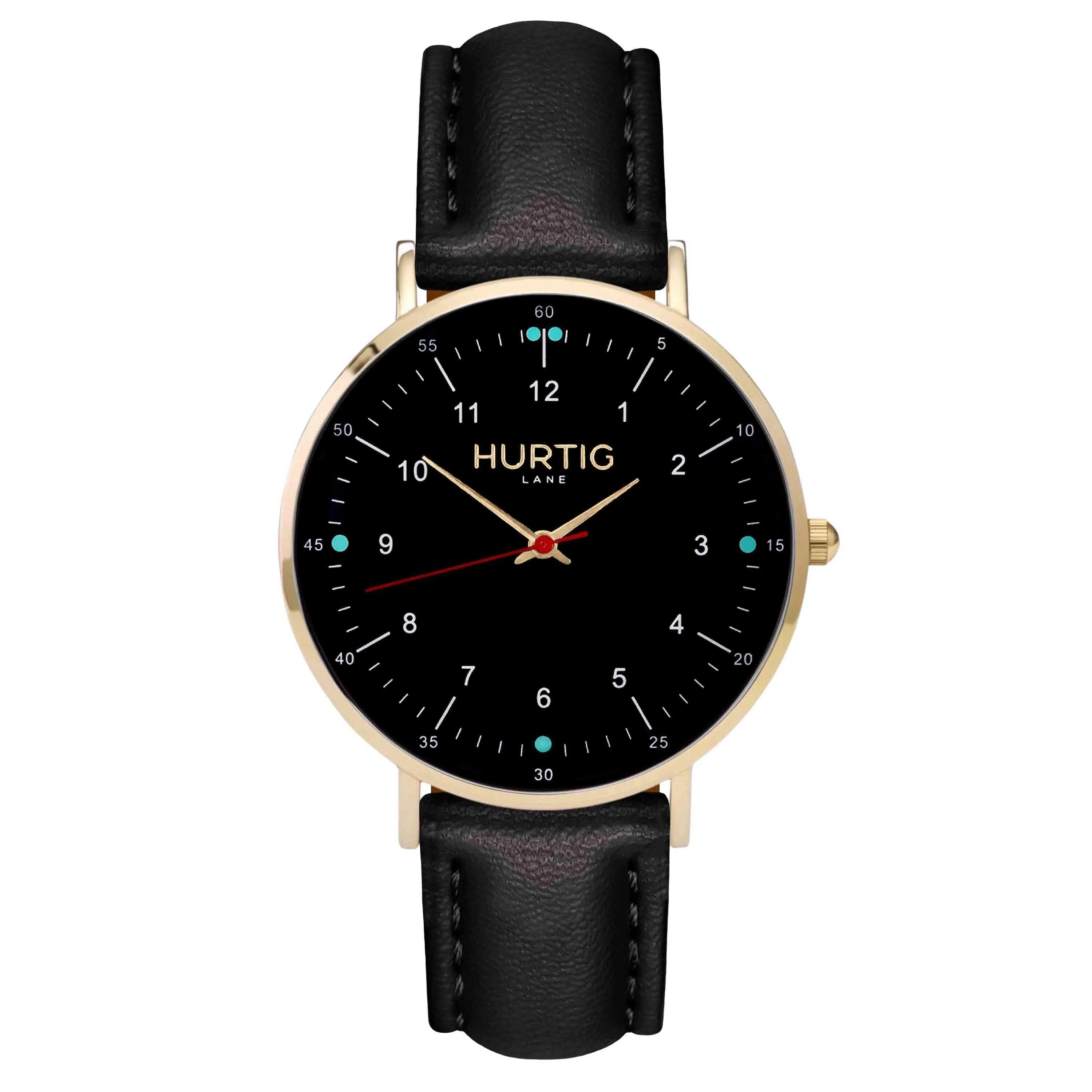Moderna CACTUS Leather Watch Gold, Black & Black