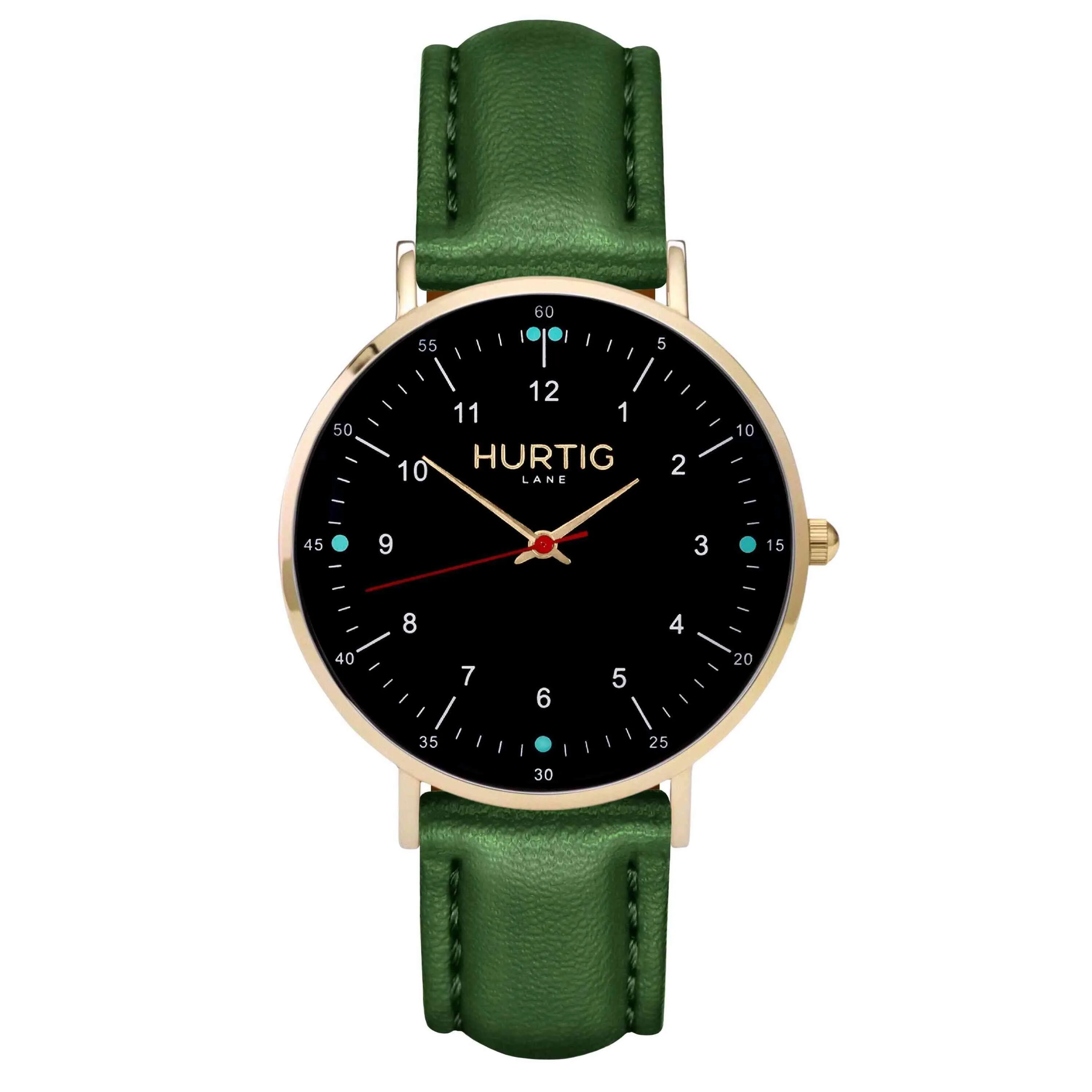 Moderna CACTUS Leather Watch Gold, Black & Black