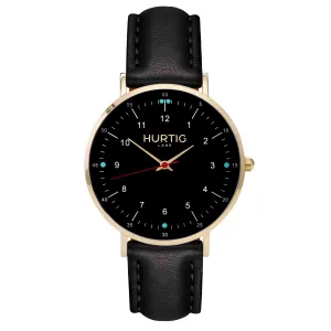 Moderna CACTUS Leather Watch Gold, Black & Black