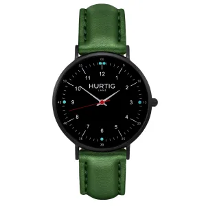 Moderno CACTUS Leather Watch All Black & Green