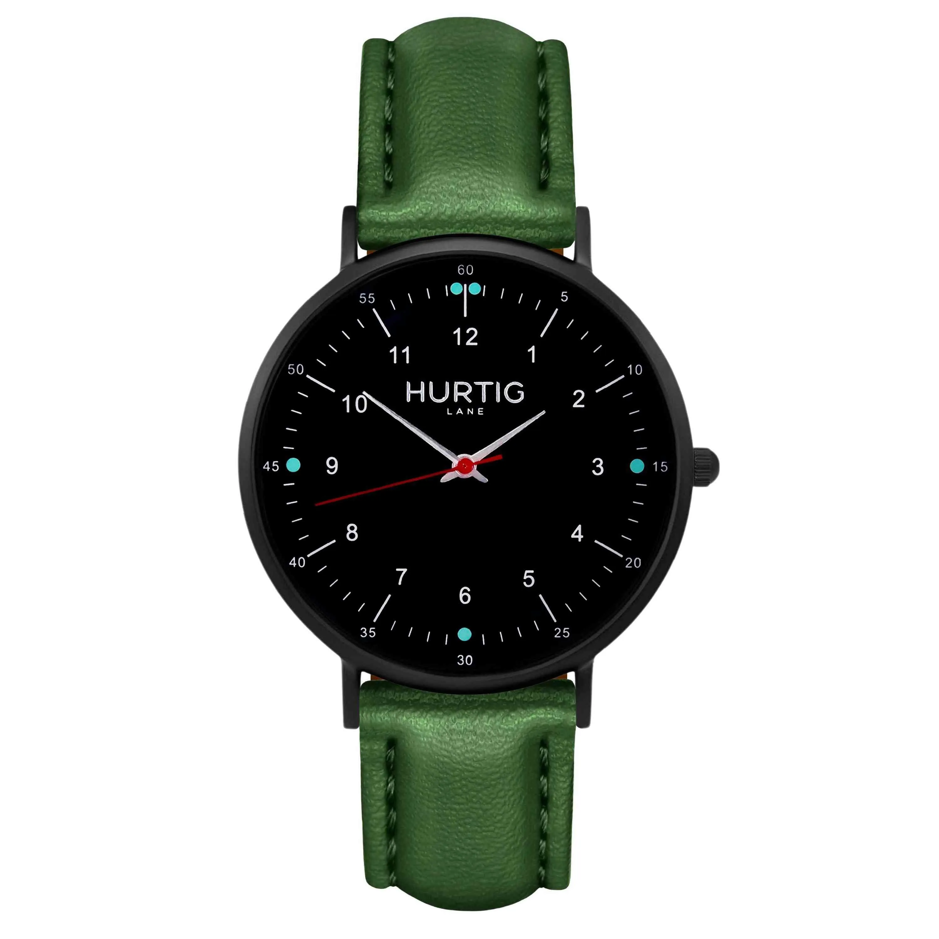 Moderno CACTUS Leather Watch All Black & Green