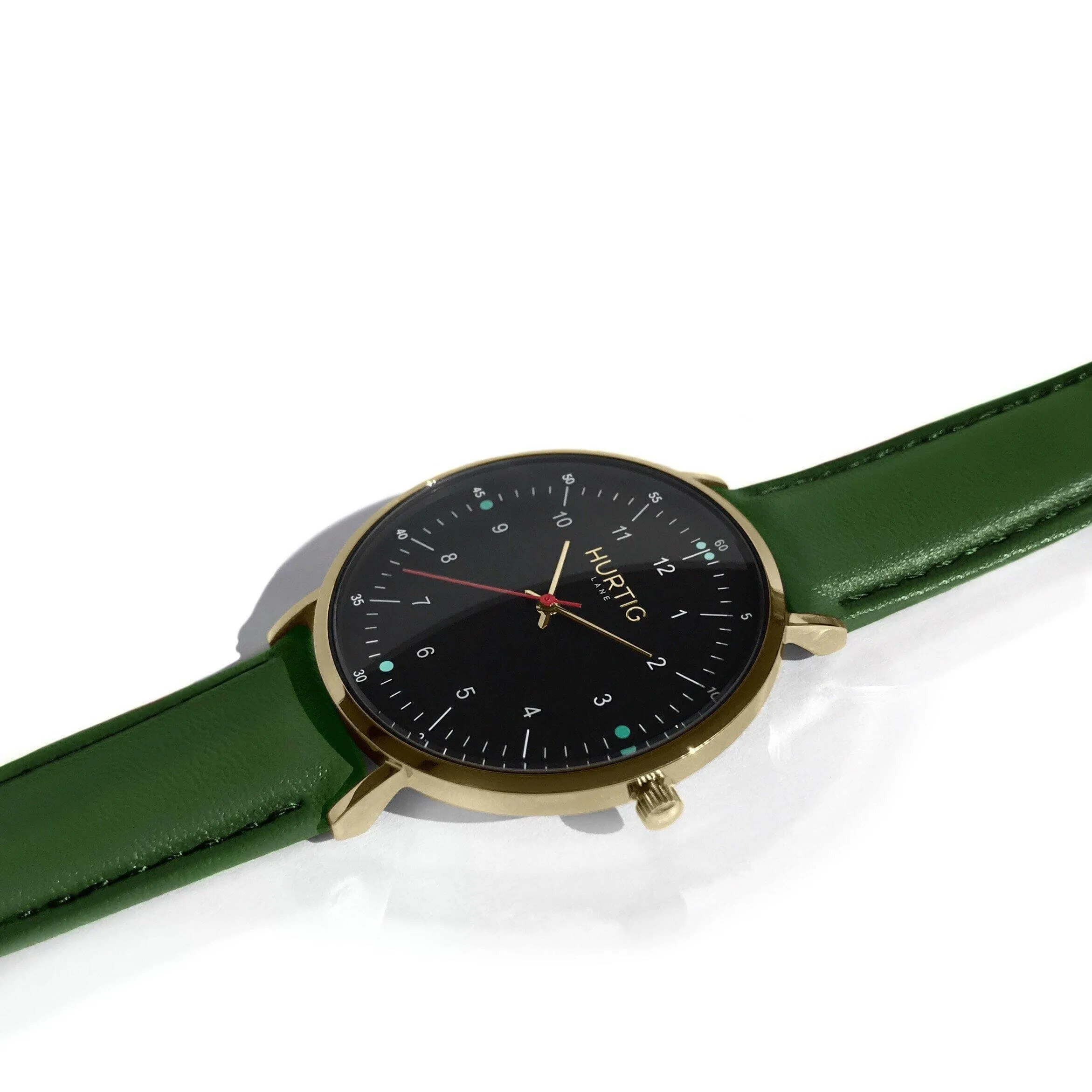 Moderno CACTUS Leather Watch Gold, Black & Green