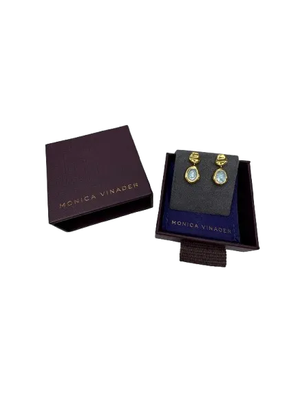 Monica Vinader Odyssey 18k Gold Vermeil And Aquamarine Gemstone Drop Earrings