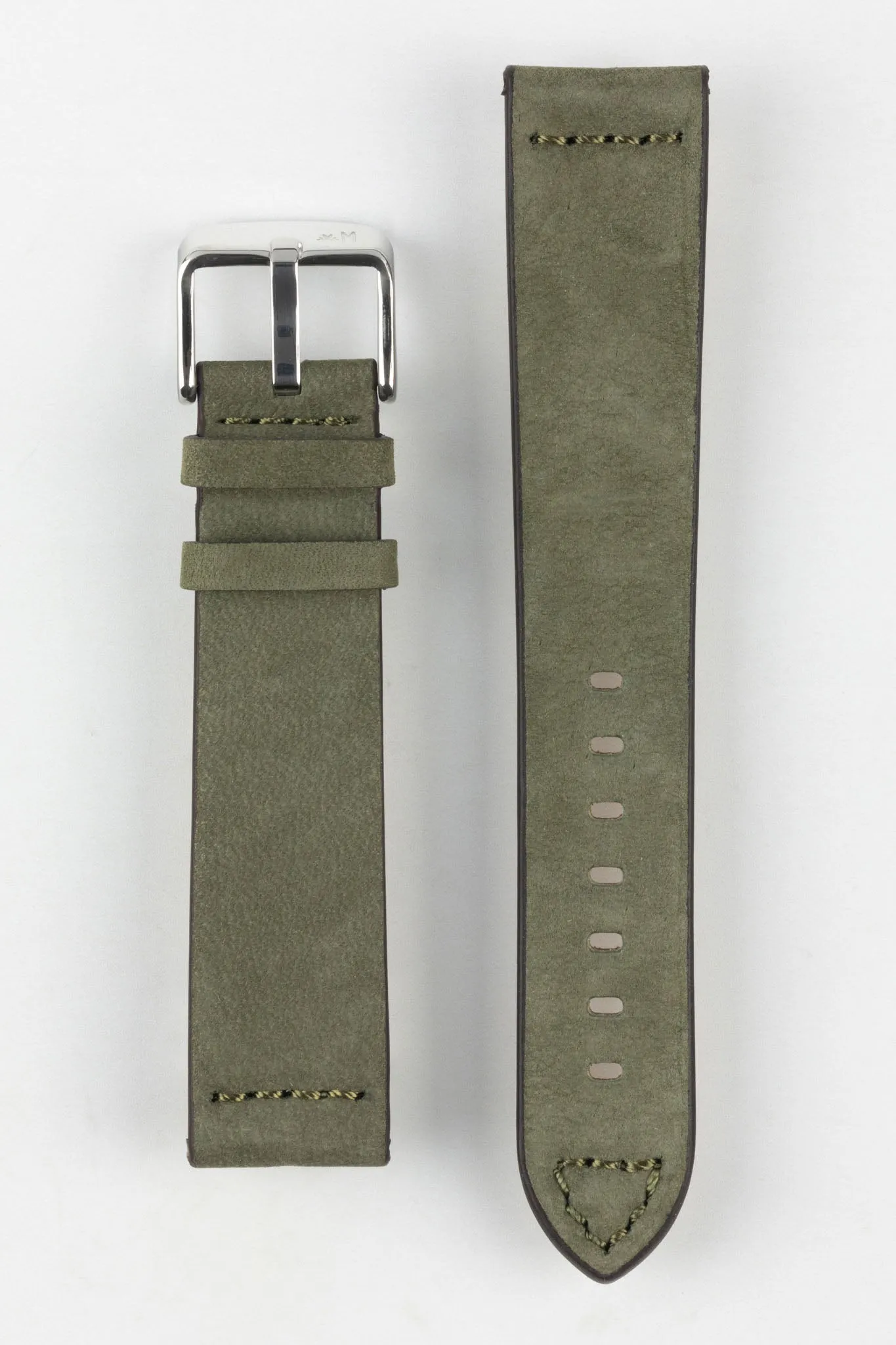 Morellato BRAMANTE Vintage Calfskin Leather Watch Strap in GREEN