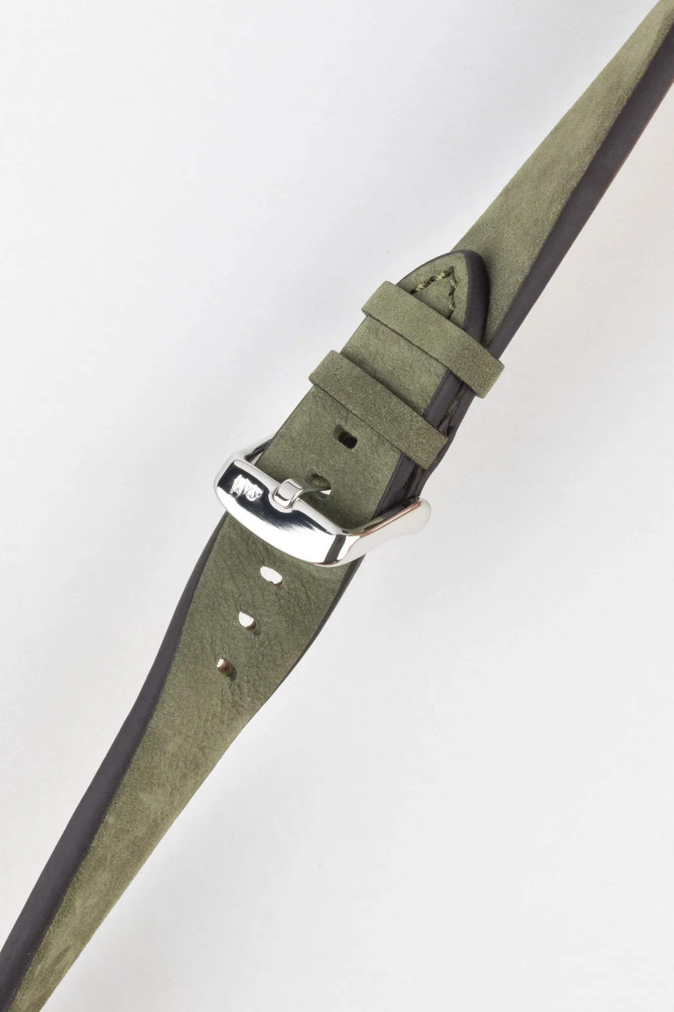 Morellato BRAMANTE Vintage Calfskin Leather Watch Strap in GREEN