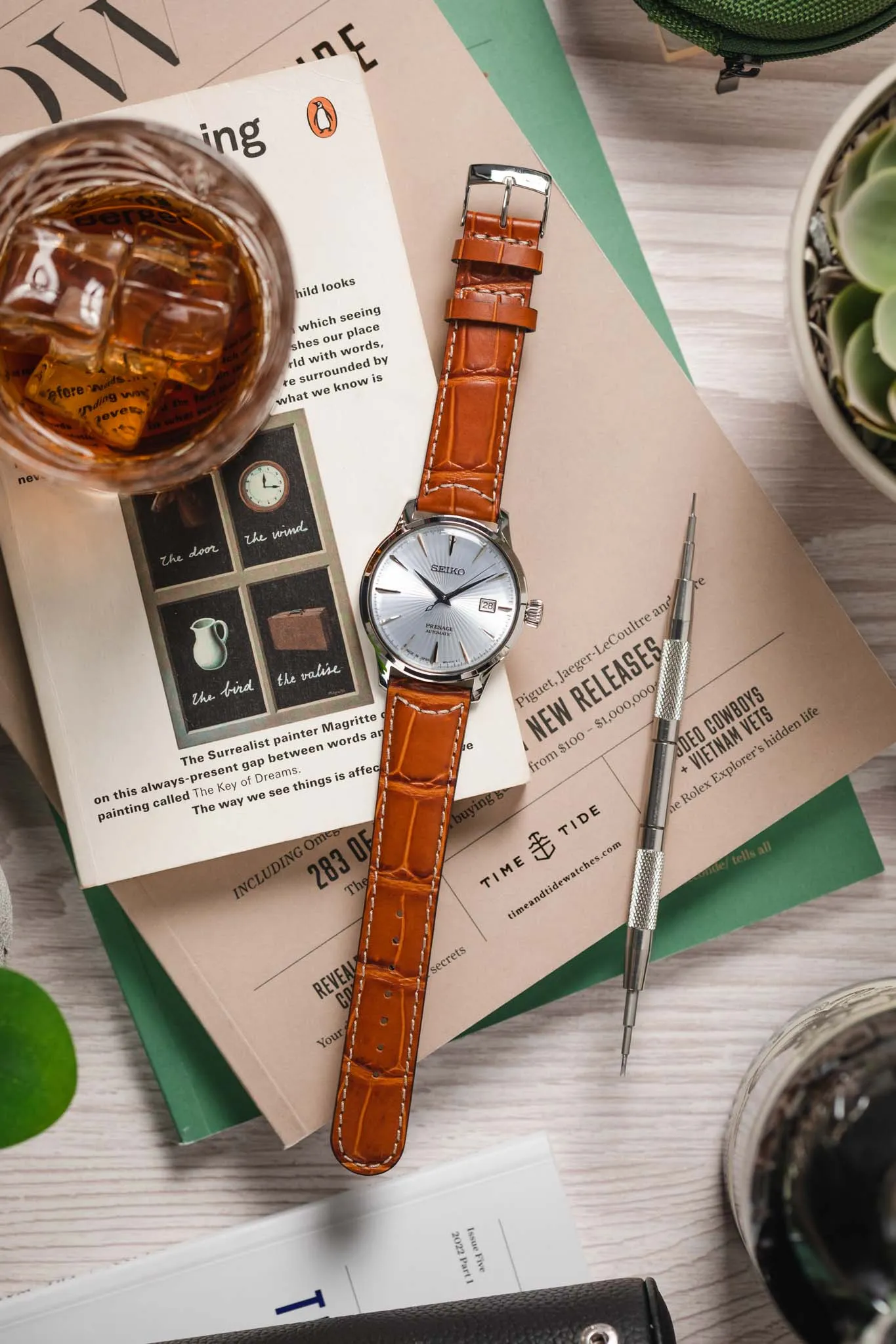 Morellato GUTTUSO Alligator-Embossed Leather Watch Strap in GOLD BROWN