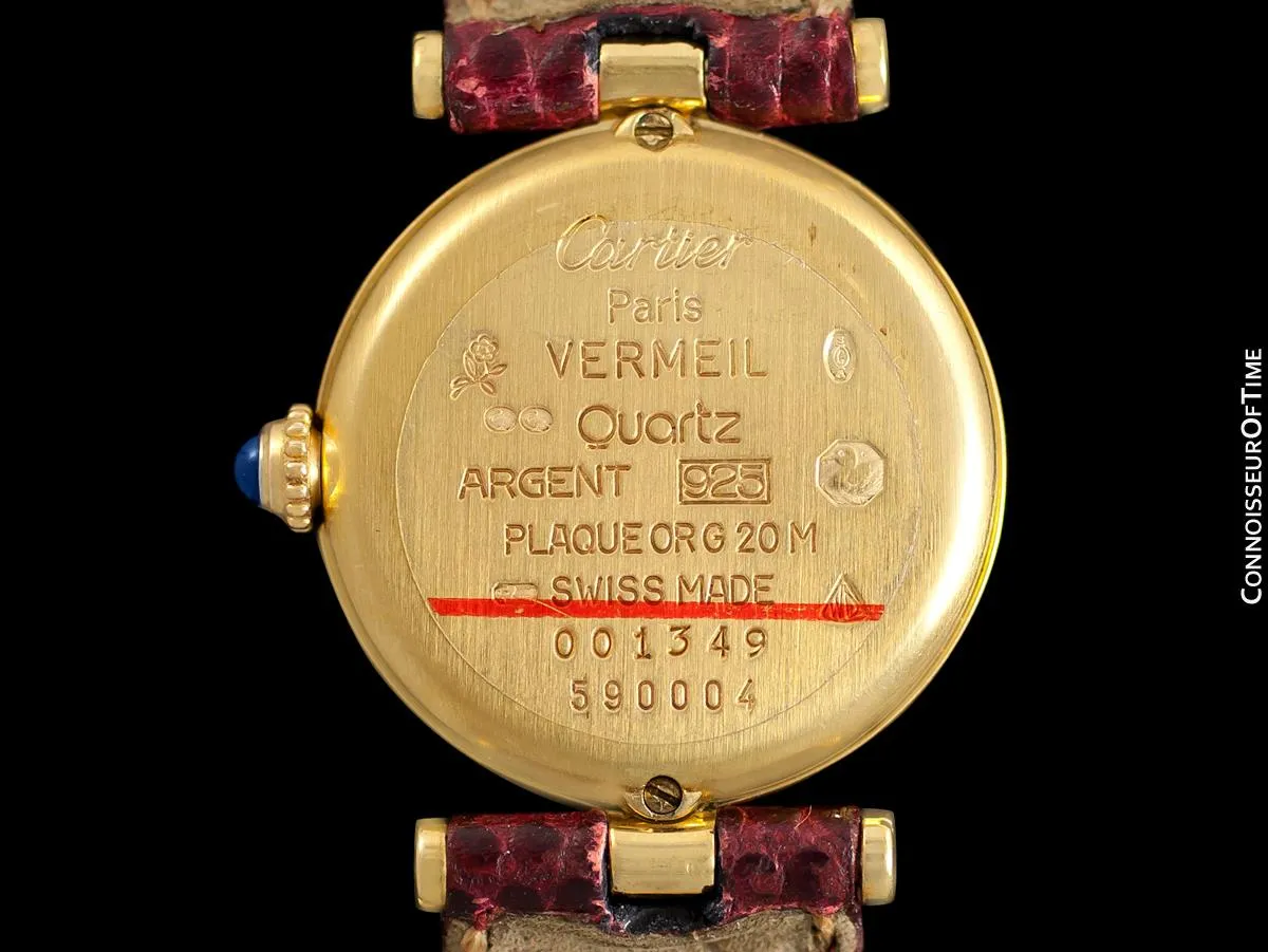 Must De Cartier Vendome Ladies Vermeil Watch - 18K Gold Over Sterling Silver
