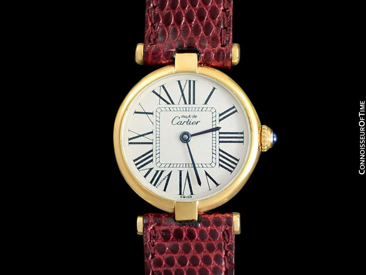 Must De Cartier Vendome Ladies Vermeil Watch - 18K Gold Over Sterling Silver