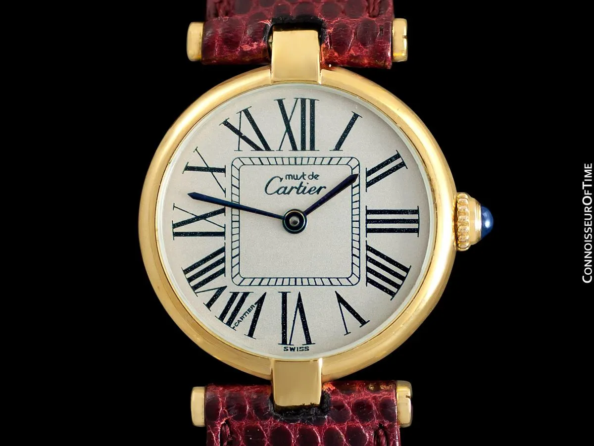 Must De Cartier Vendome Ladies Vermeil Watch - 18K Gold Over Sterling Silver