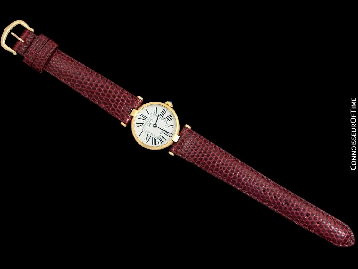 Must De Cartier Vendome Ladies Vermeil Watch - 18K Gold Over Sterling Silver