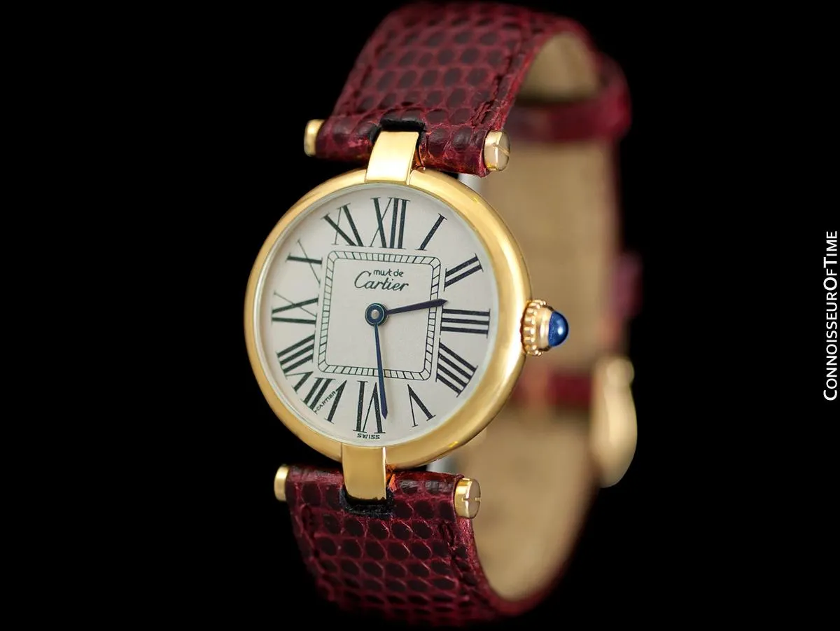 Must De Cartier Vendome Ladies Vermeil Watch - 18K Gold Over Sterling Silver