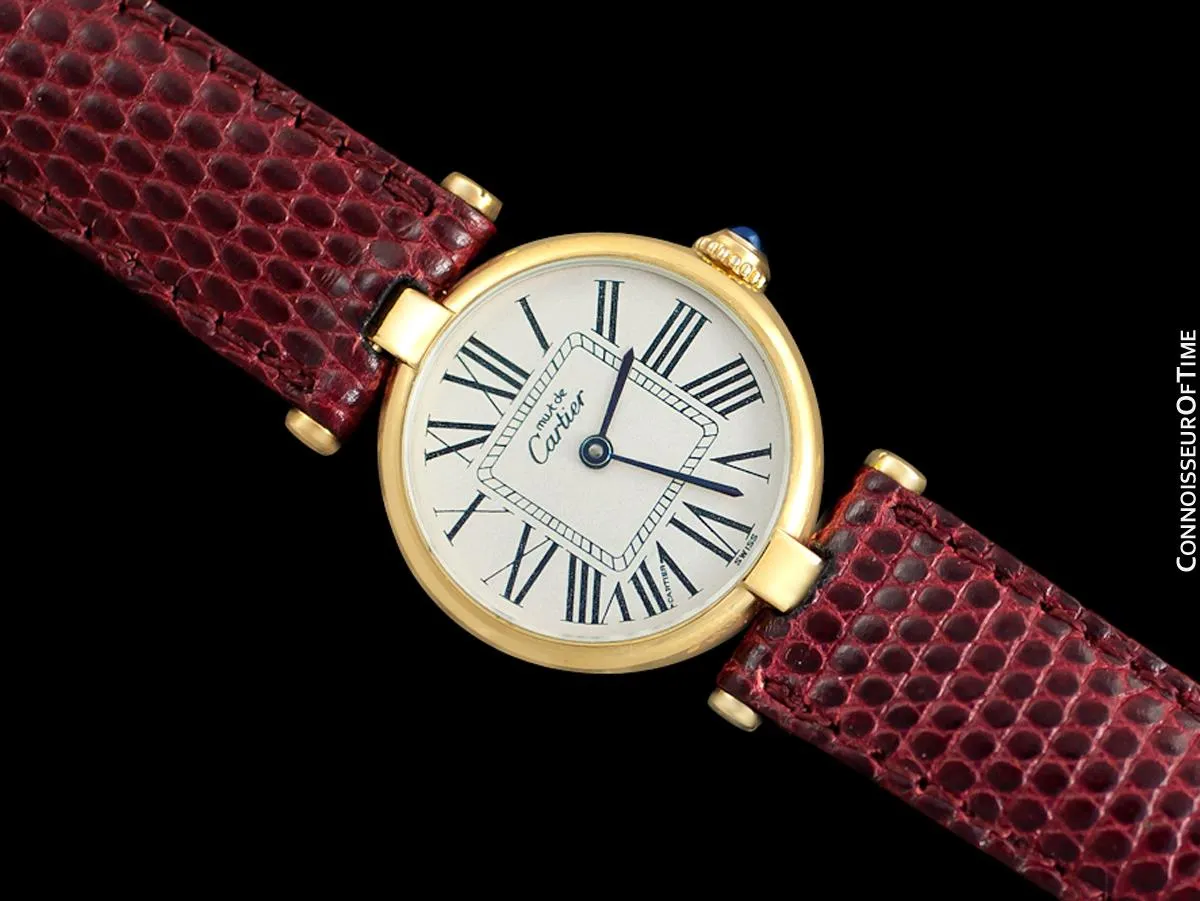 Must De Cartier Vendome Ladies Vermeil Watch - 18K Gold Over Sterling Silver