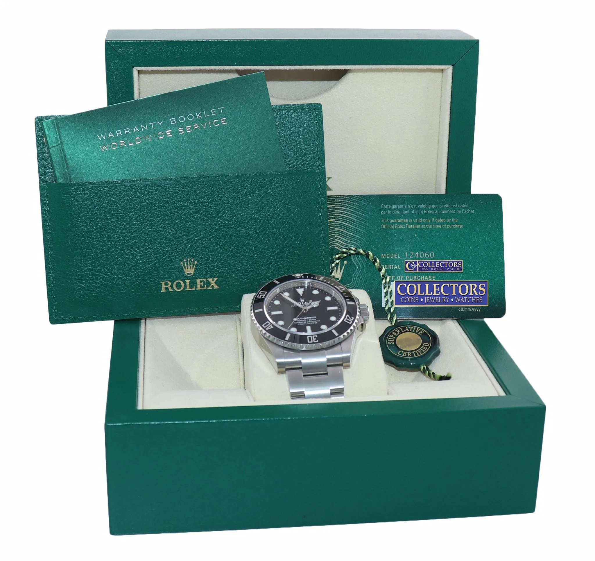 NEW 2020 PAPERS Rolex Submariner 41mm Black Ceramic 124060LN No Date Watch