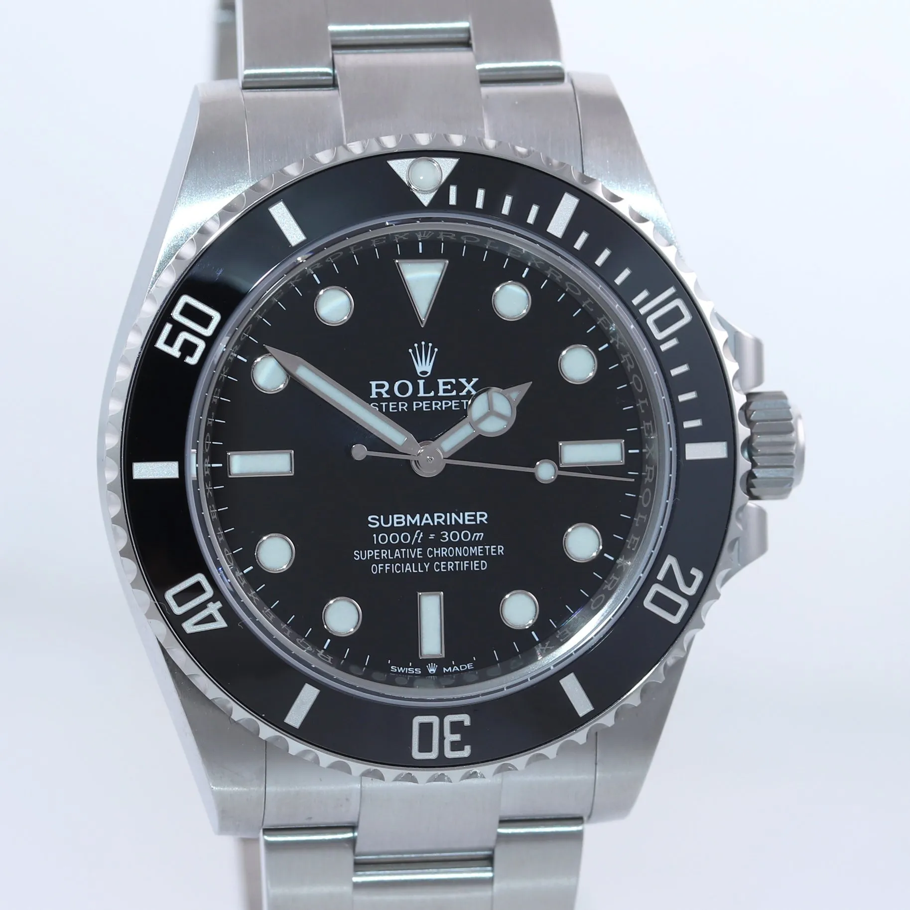 NEW 2020 PAPERS Rolex Submariner 41mm Black Ceramic 124060LN No Date Watch