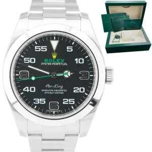 NEW 2021 Rolex Air-King 40mm Green Black Stainless Steel Arabic 116900 Watch B P