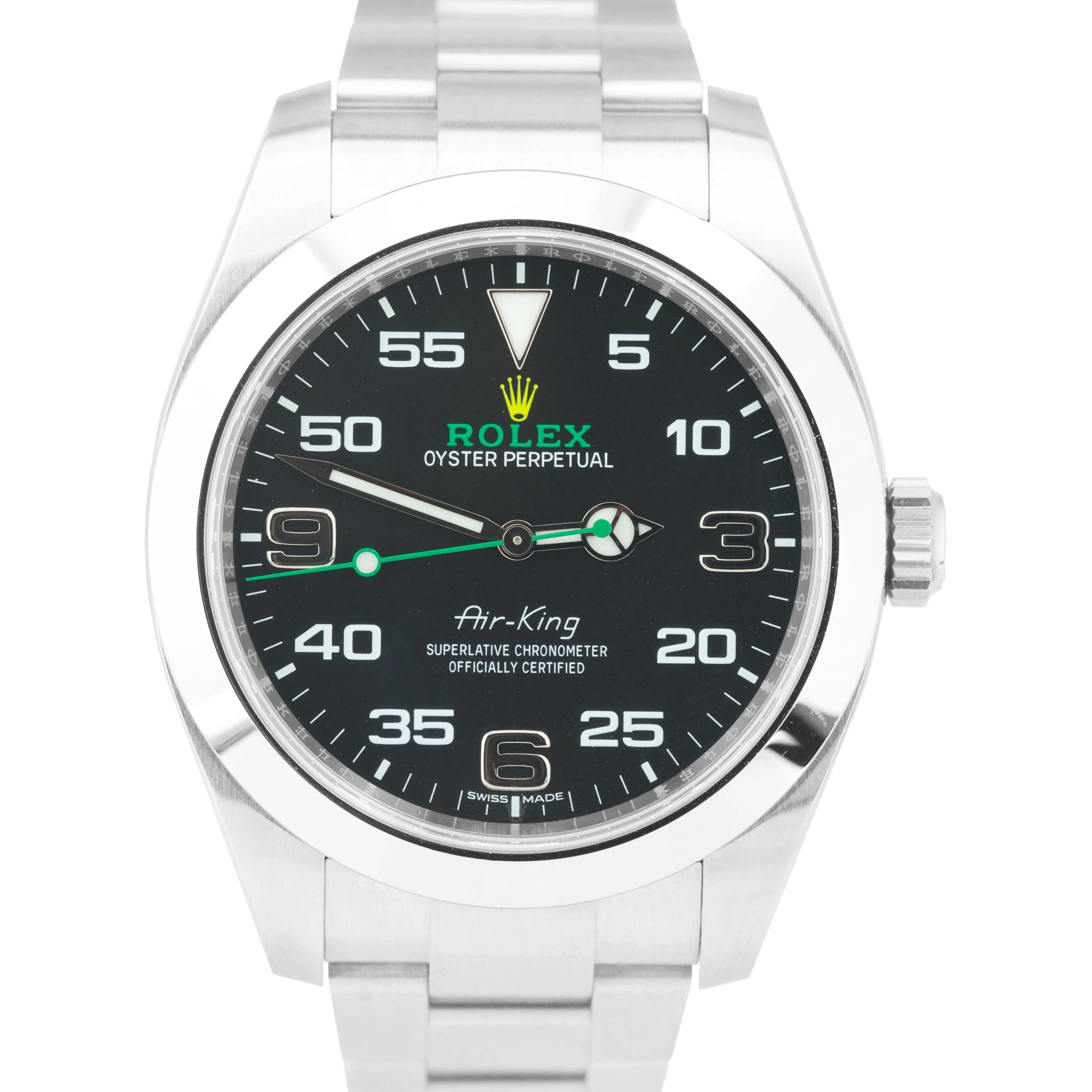 NEW 2021 Rolex Air-King 40mm Green Black Stainless Steel Arabic 116900 Watch B P