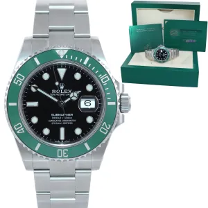 NEW 2022 PAPERS Rolex Submariner 41mm GREEN KERMIT Ceramic 126610LV Watch