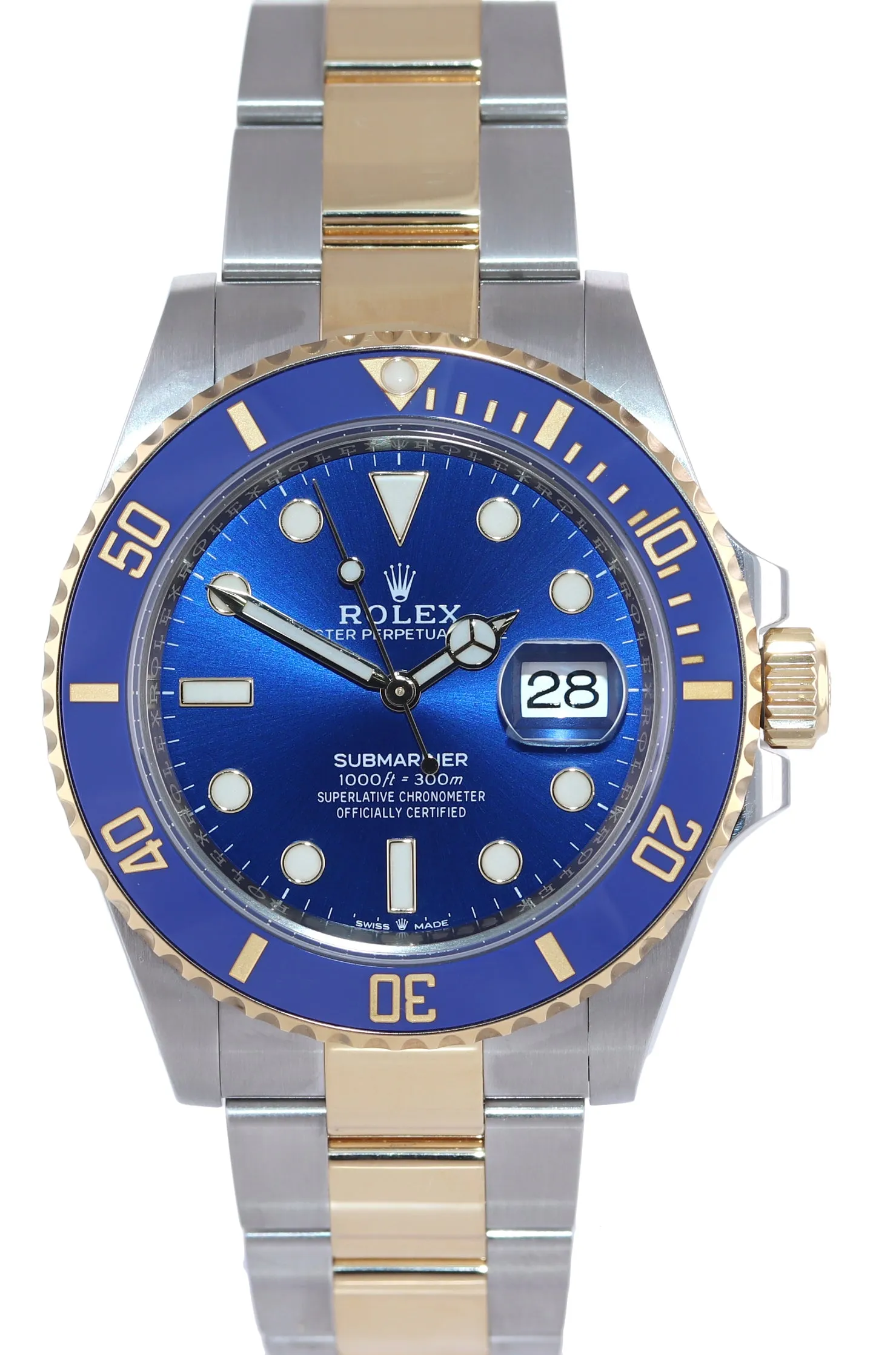 NEW APRIL 2022 PAPERS Rolex Submariner 41mm Blue 126613LB Two Tone Gold Watch