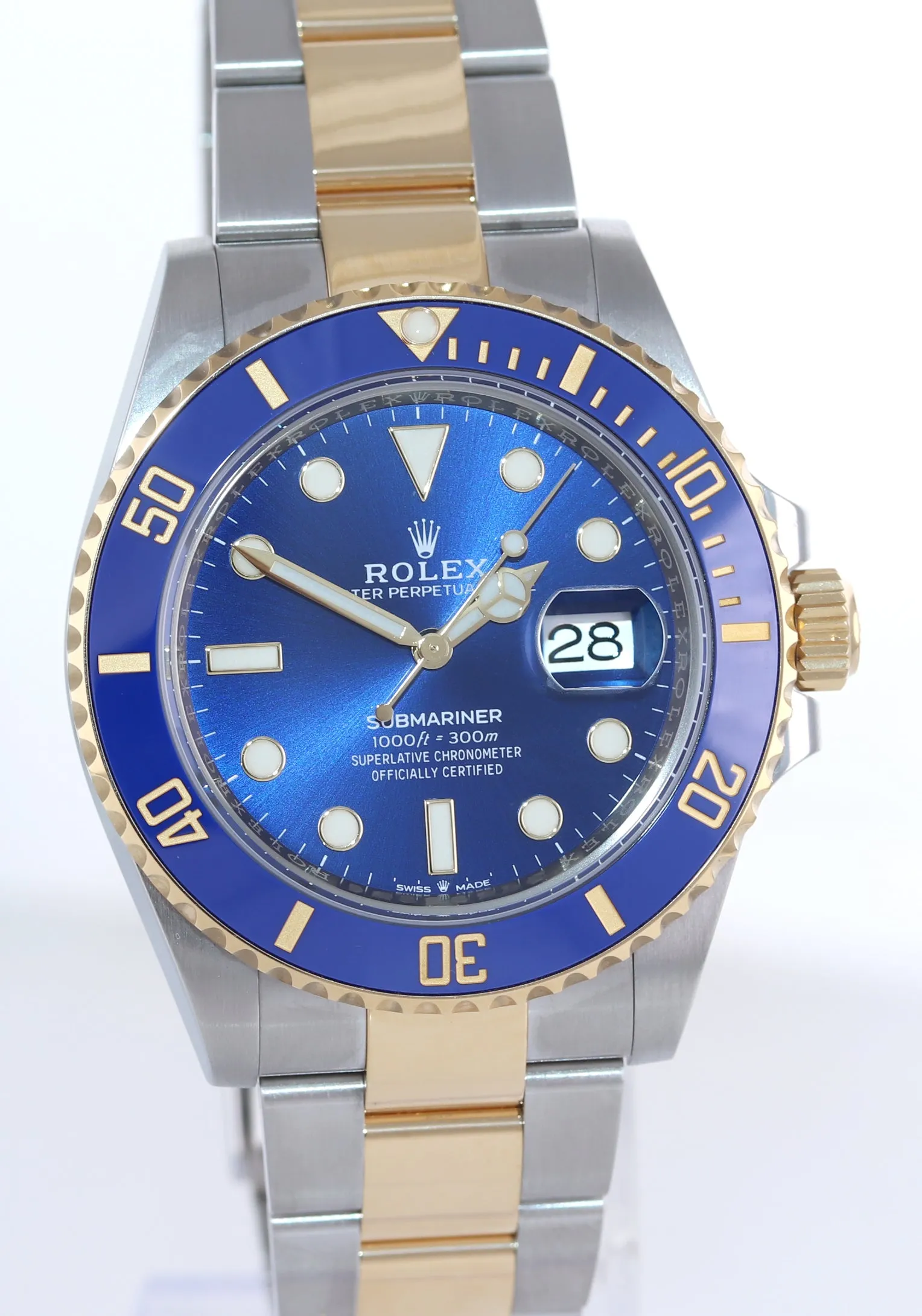 NEW APRIL 2022 PAPERS Rolex Submariner 41mm Blue 126613LB Two Tone Gold Watch