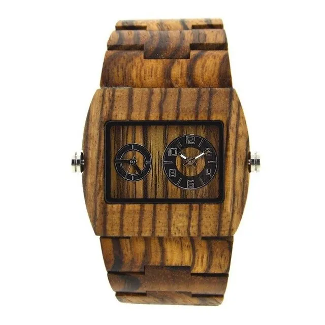 New Casual Wood Quartz Dual Core 2 Wristwatch