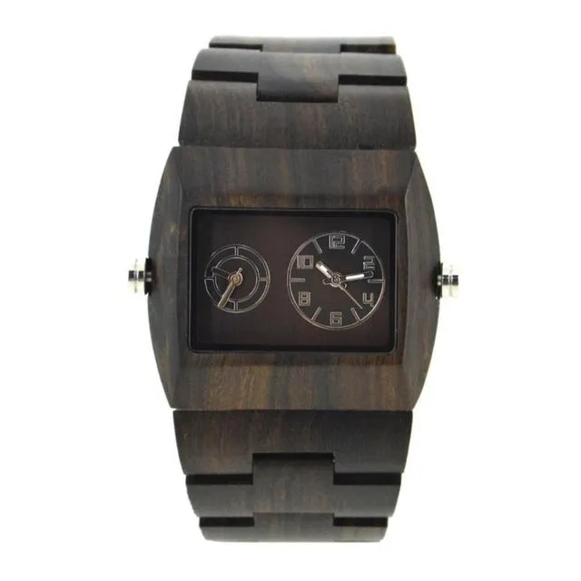 New Casual Wood Quartz Dual Core 2 Wristwatch